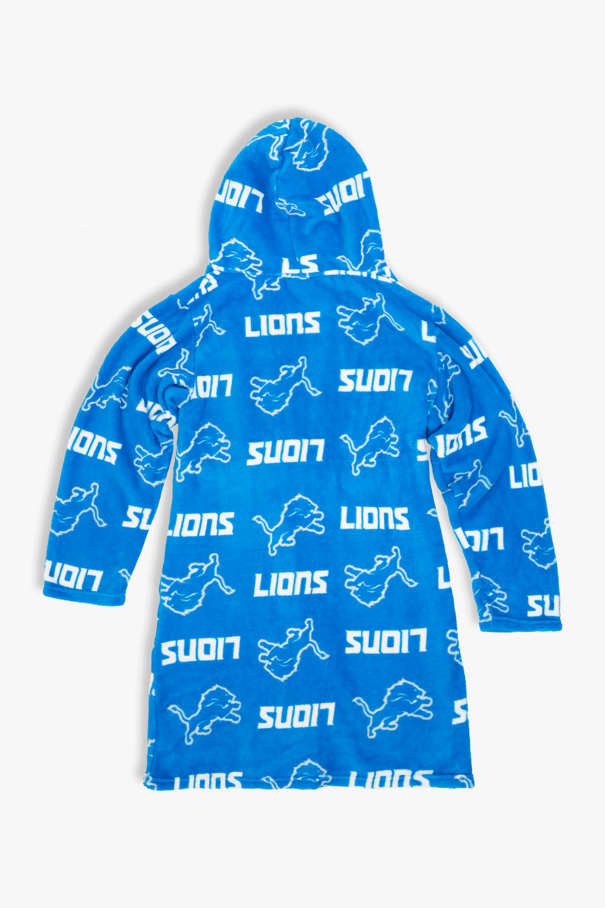Detroit Lions Youth Fleece Robe, Hooded NFL Kids Bathrobe with Tie Belt and Pockets, Children's Sizes