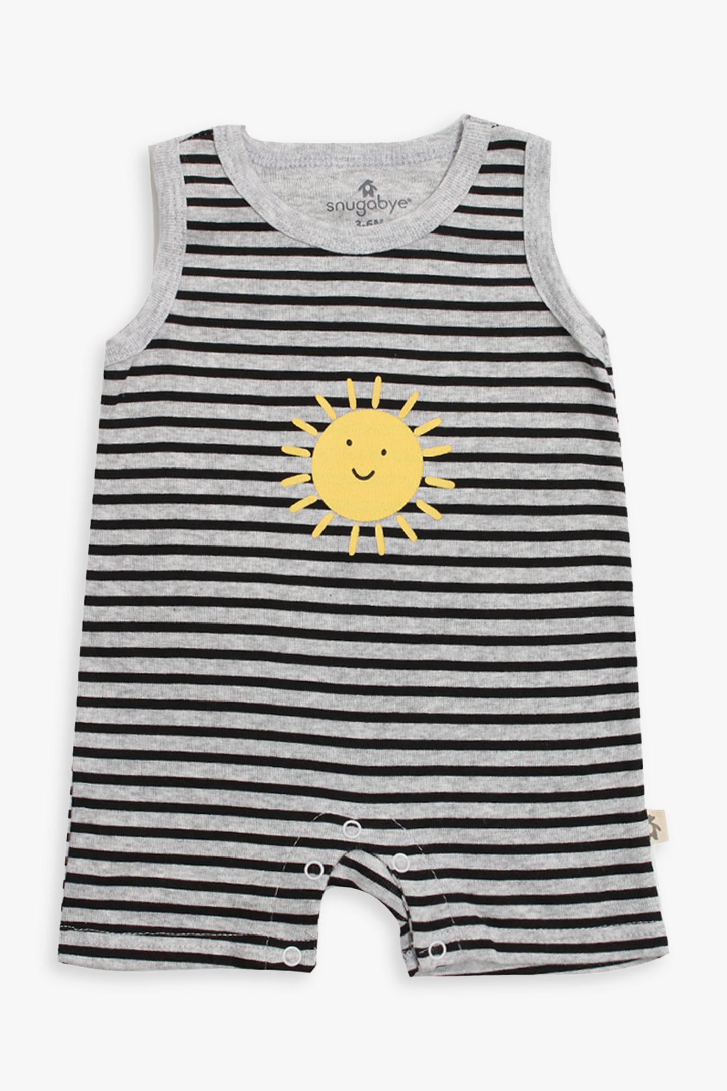 Snugabye Black & White Sun Sleeveless Romper