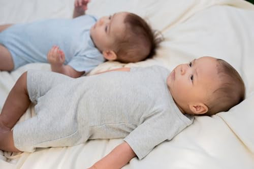 100% Organic French Terry Cotton Baby 2-Pack Short-Sleeve Romper