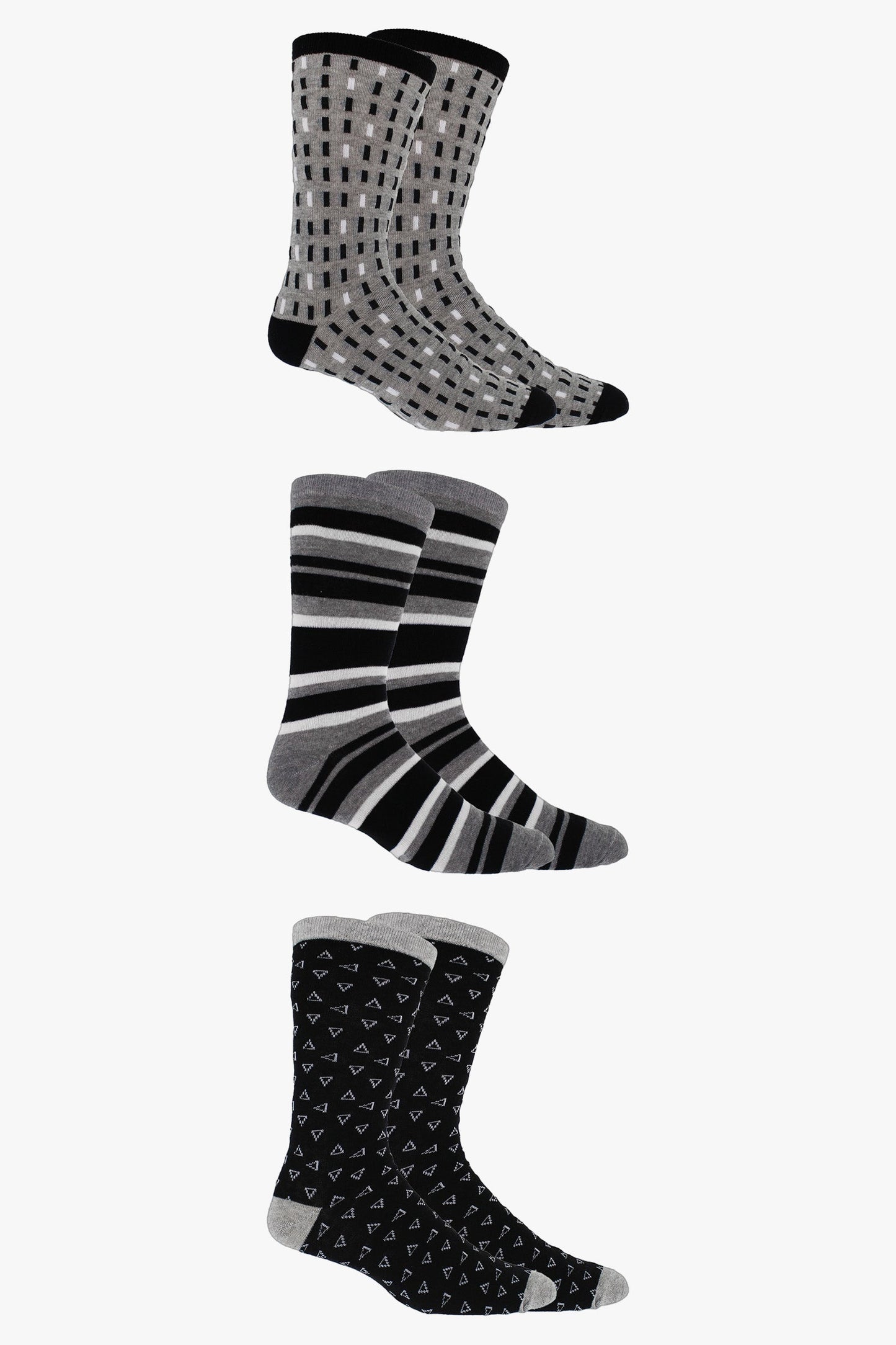 Men's 3-Pack Grey Dress Socks