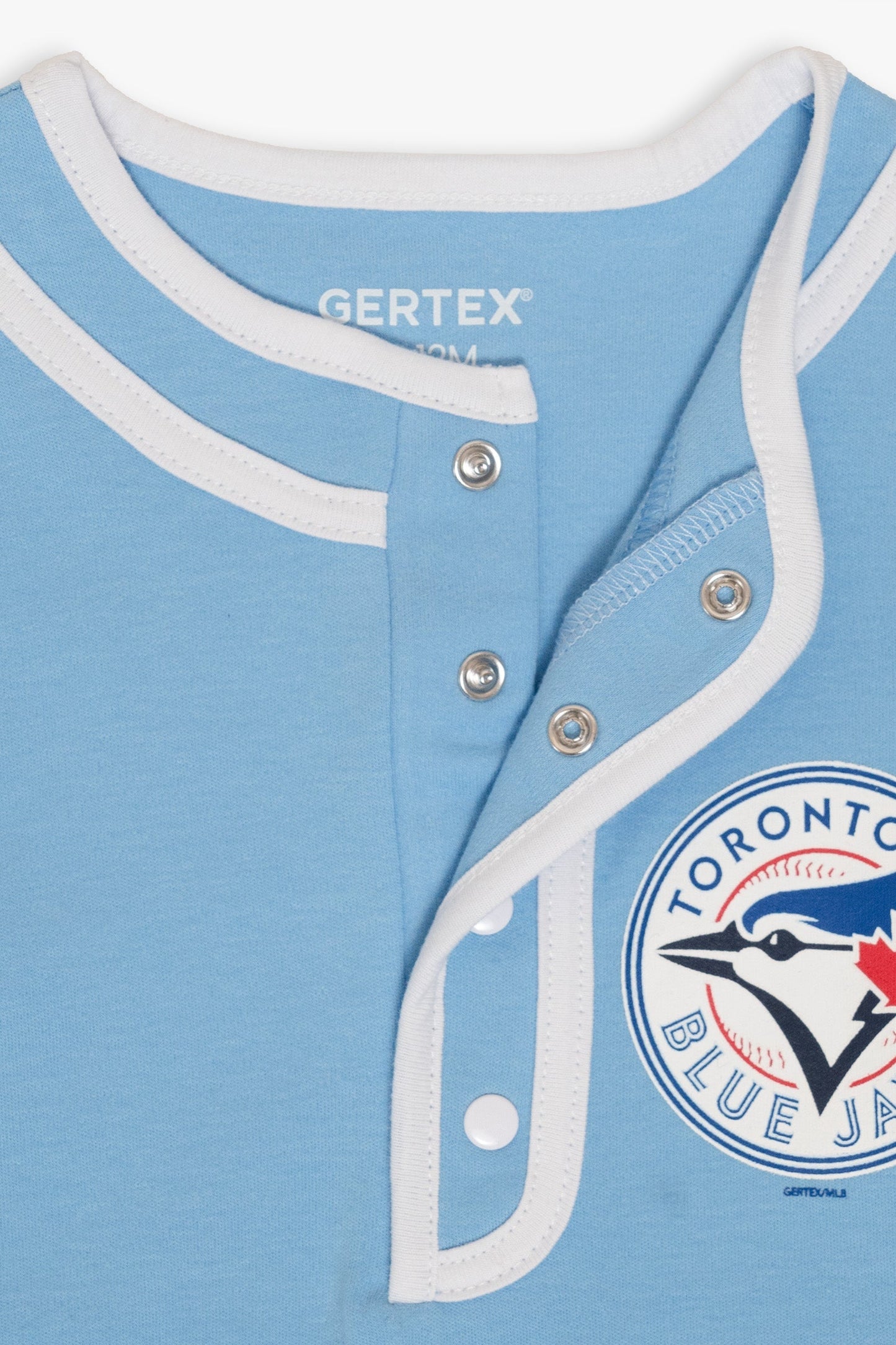 Gertex Customizable MLB Toronto Blue Jays Baby Powder Blue Romper
