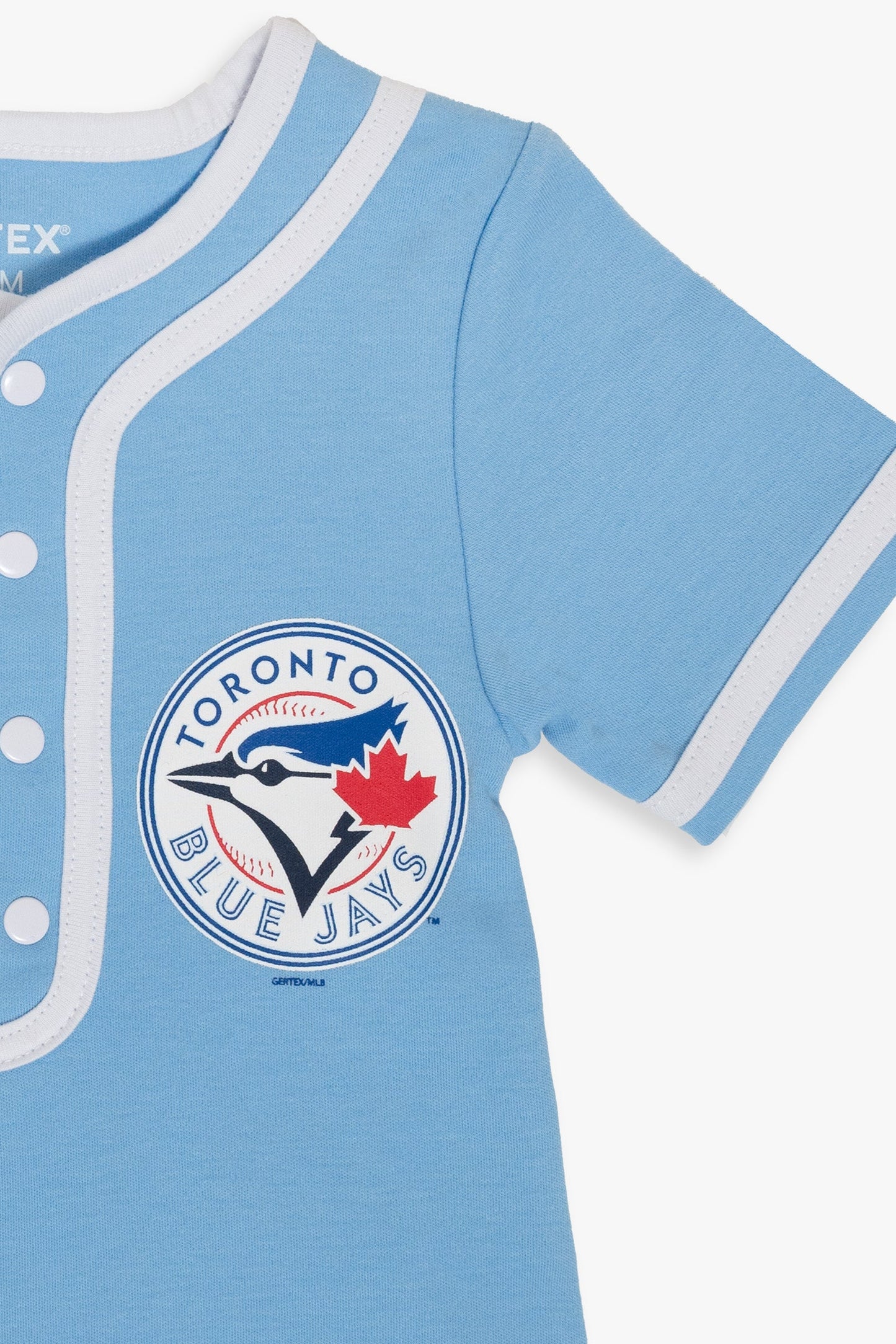 Gertex Customizable MLB Toronto Blue Jays Baby Powder Blue Romper