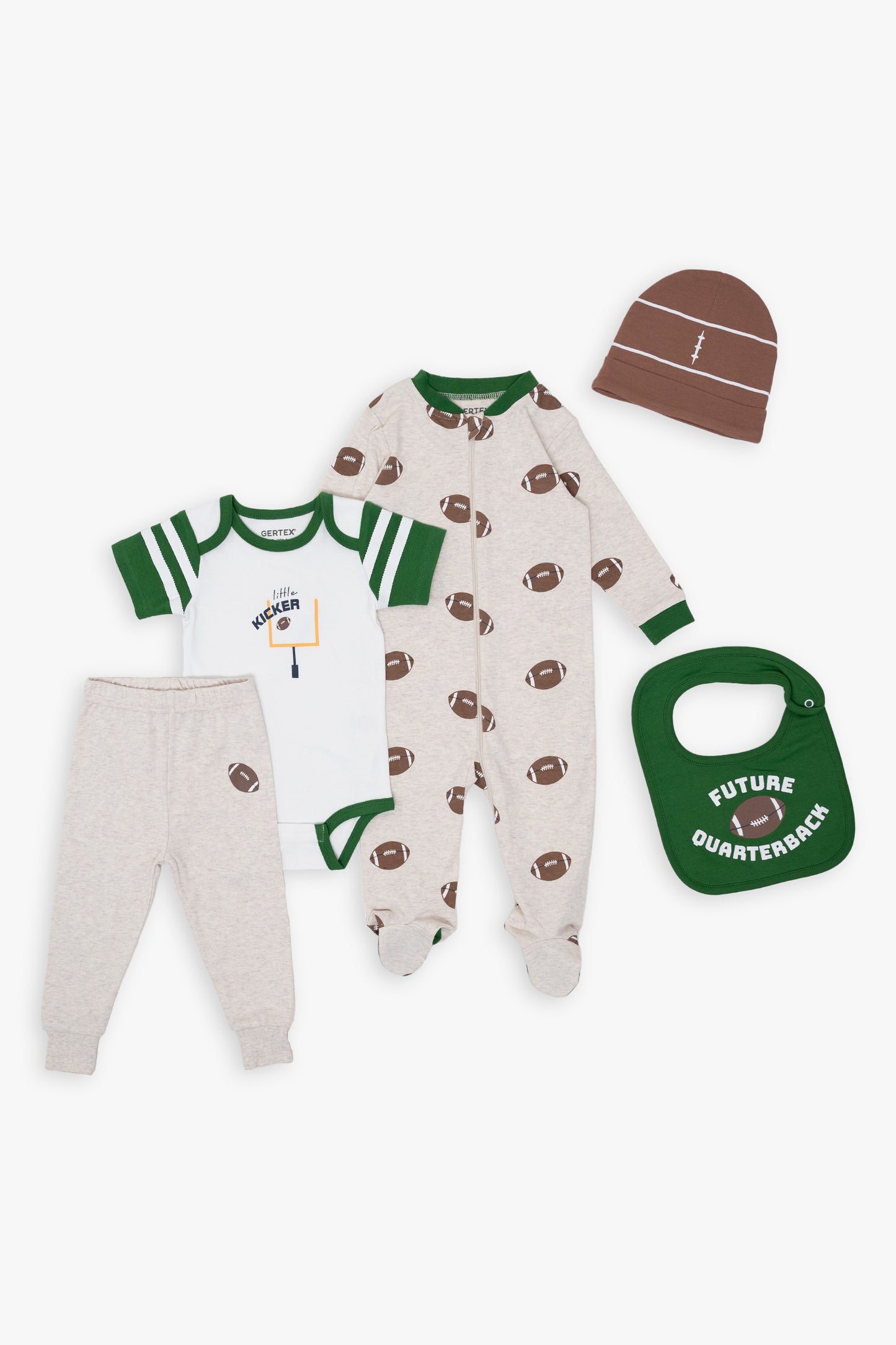 Snugabye Baby 5-Piece Layette Football Sport Set