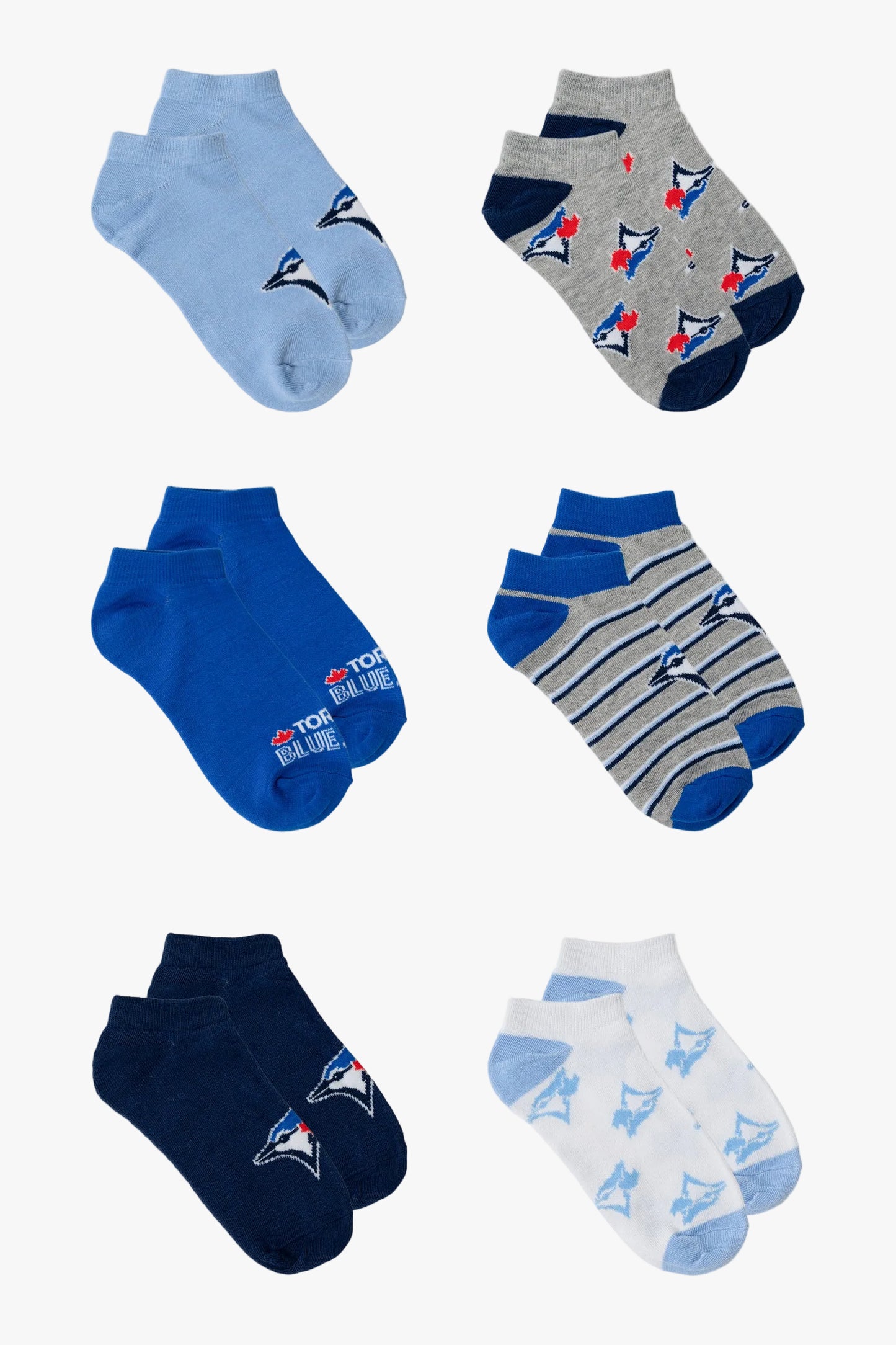 MLB Toronto Blue Jays Ladies 6-Pack No Show Socks