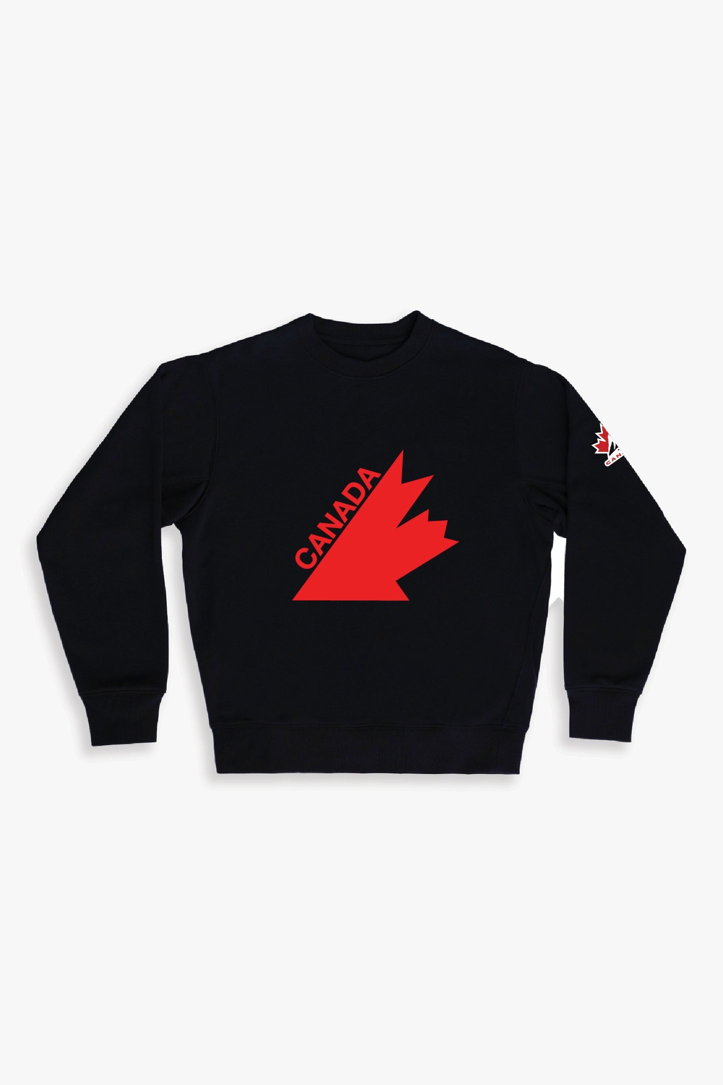Official Hockey Canada Adult Unisex Black Crewneck Sweatshirt with 1976/1987 Logo