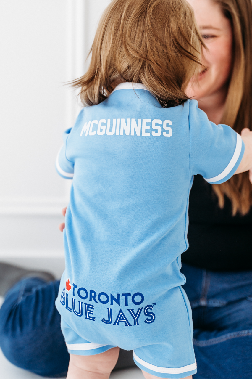 Customizable MLB Toronto Blue Jays Baby Powder Blue Romper