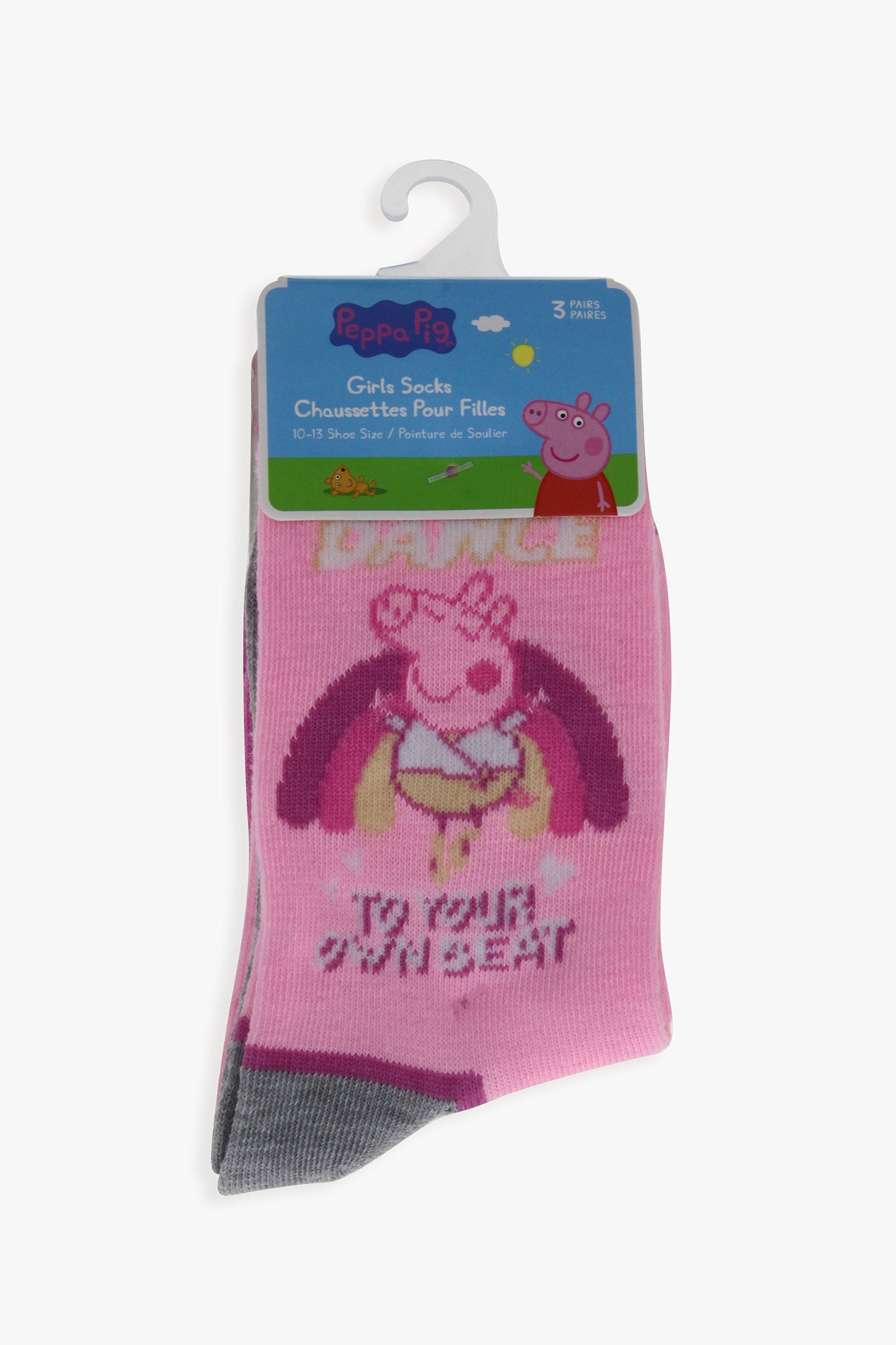 Gertex Peppa Pig Youth Girls 3-Pack Crew Socks