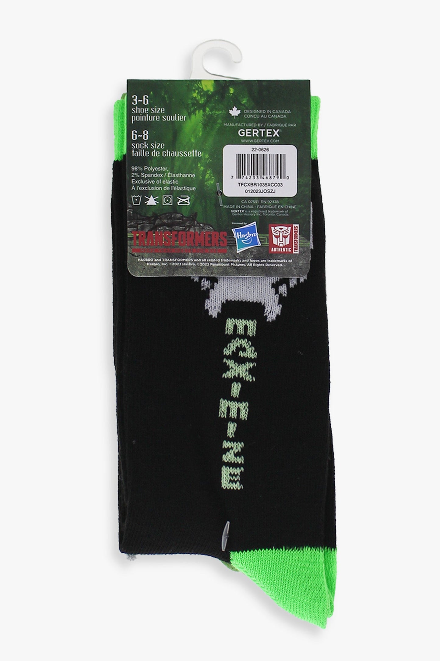 Gertex Transformers Youth Boys Big & Little Kids Crew Socks
