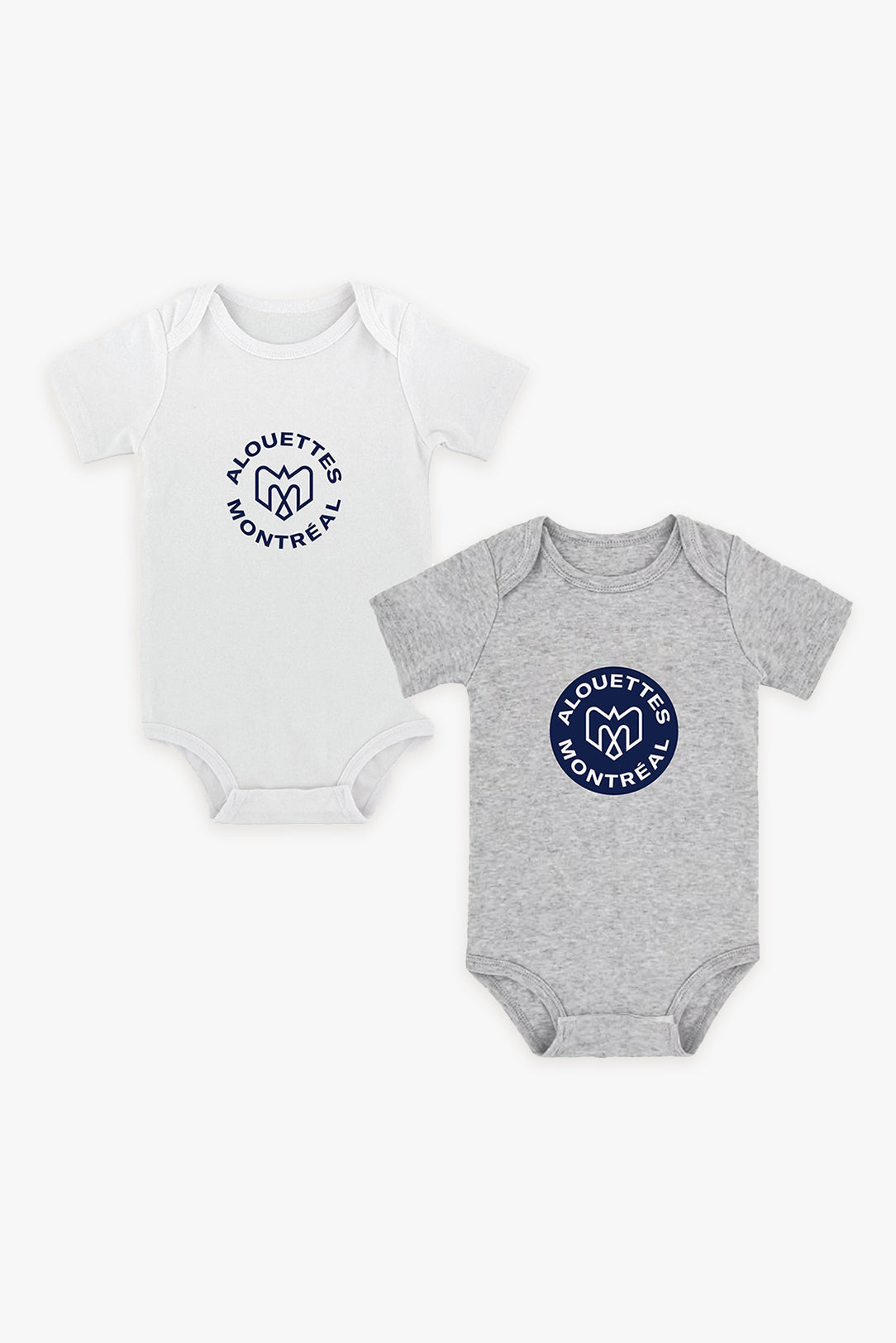 Gertex CFL 2-Pack Baby Bodysuits in White and Grey
