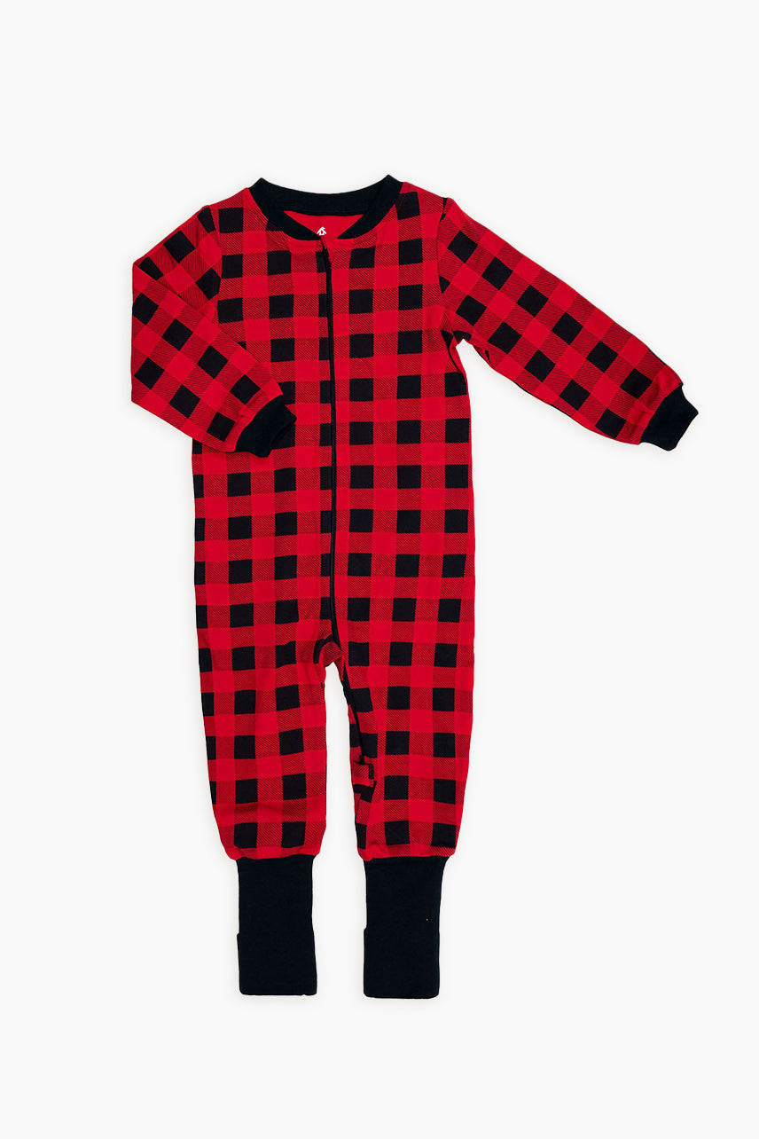 Snugabye Baby Red & Black Buffalo Plaid Convert-A-Foot Sleeper