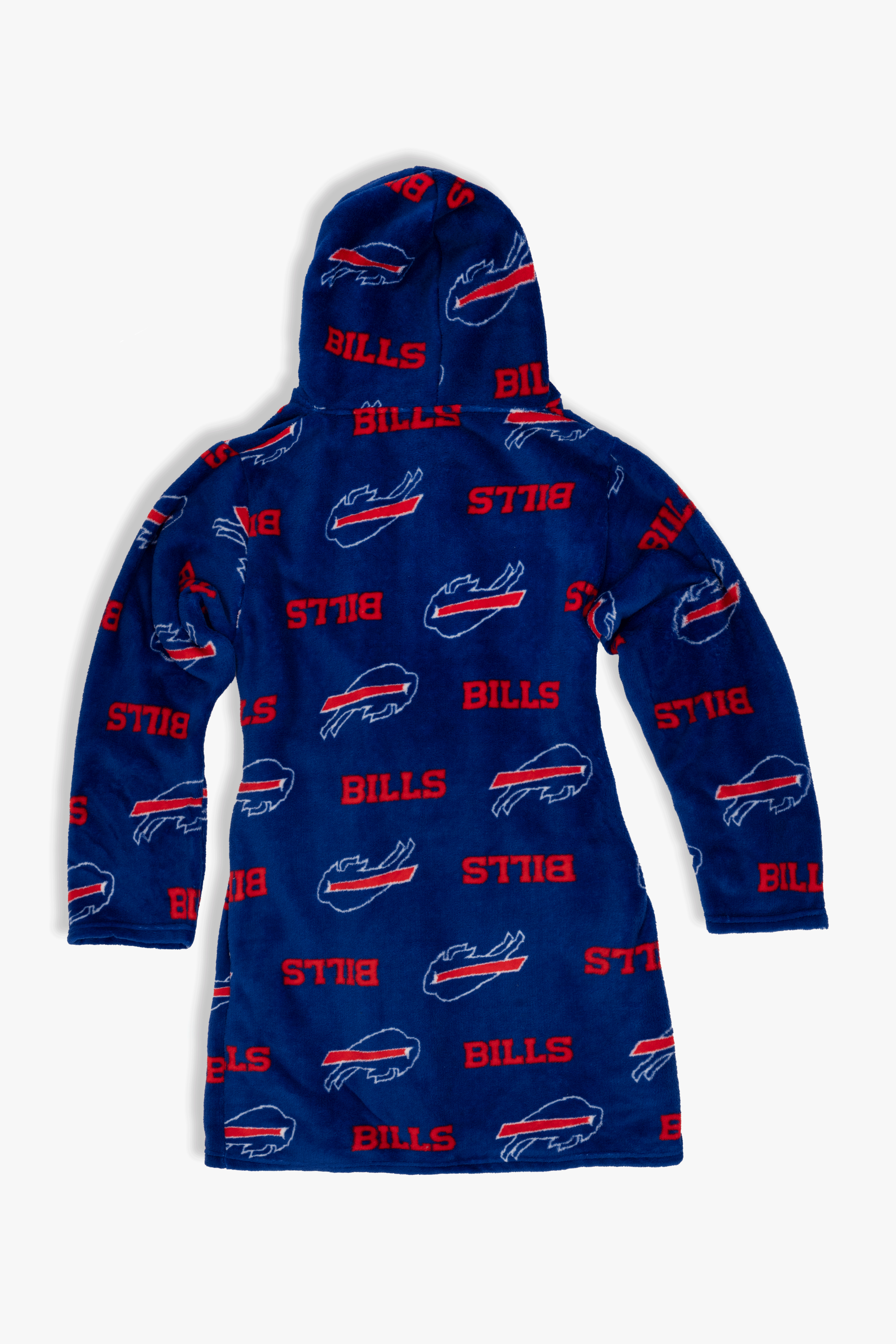 Buffalo Bills Youth Fleece Robe, Hooded NFL Kids Bathrobe with Tie Belt and Pockets, Children's Sizes