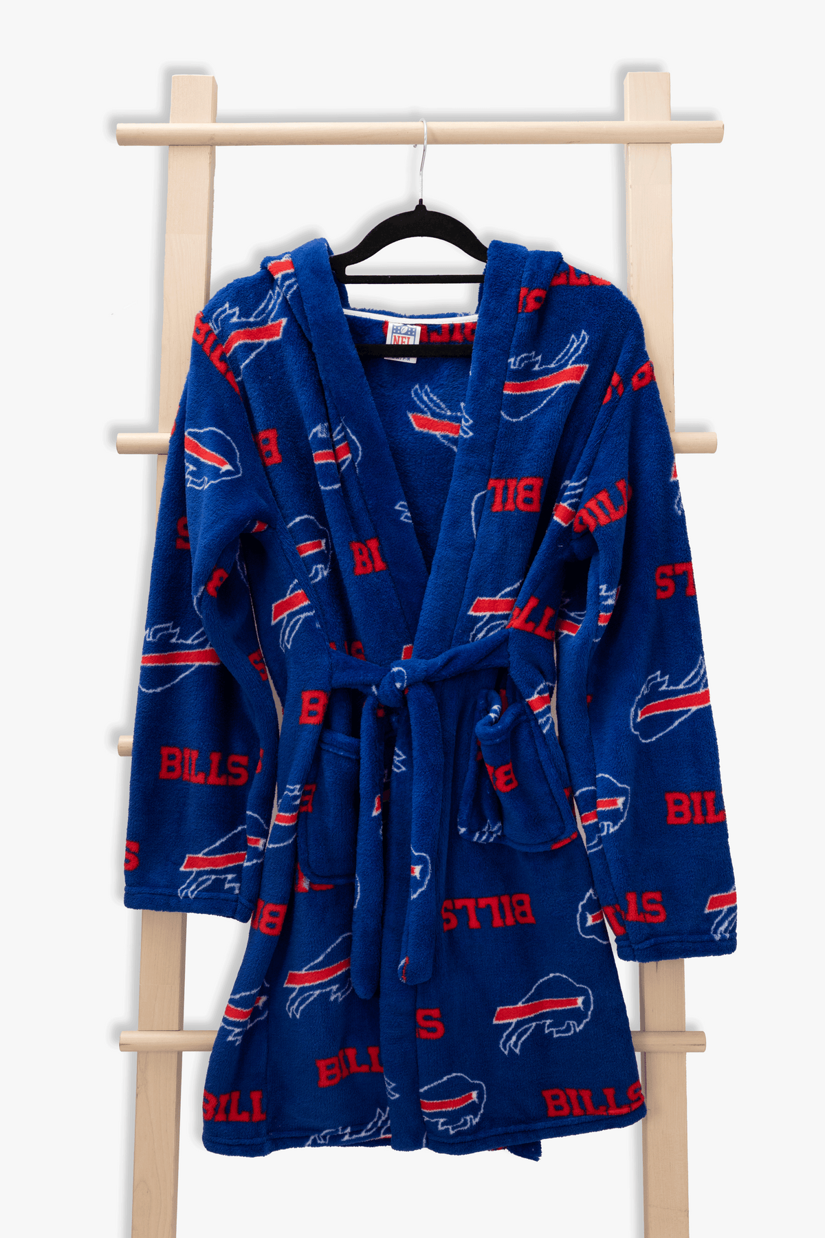 Buffalo Bills Youth Fleece Robe, Hooded NFL Kids Bathrobe with Tie Belt and Pockets, Children's Sizes