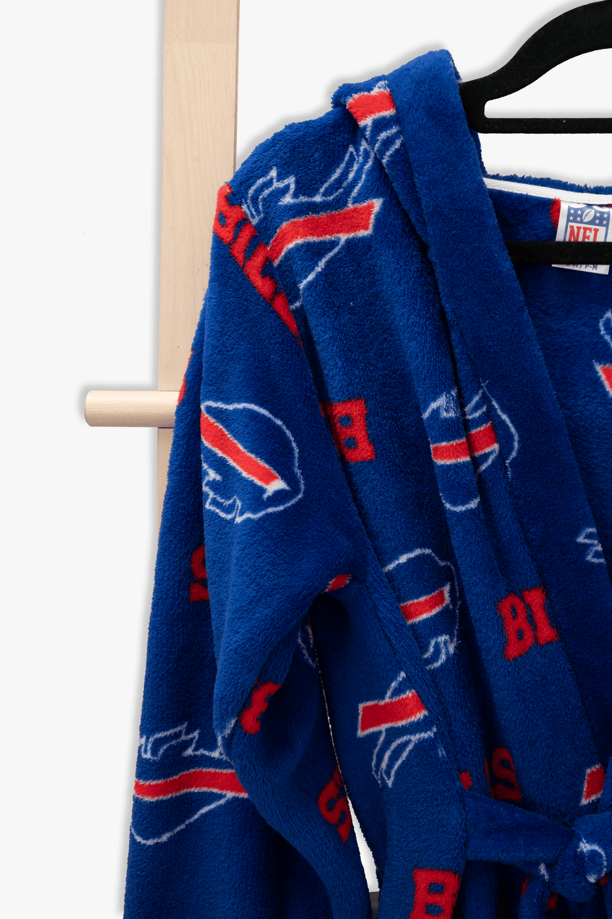 Buffalo Bills Youth Fleece Robe, Hooded NFL Kids Bathrobe with Tie Belt and Pockets, Children's Sizes