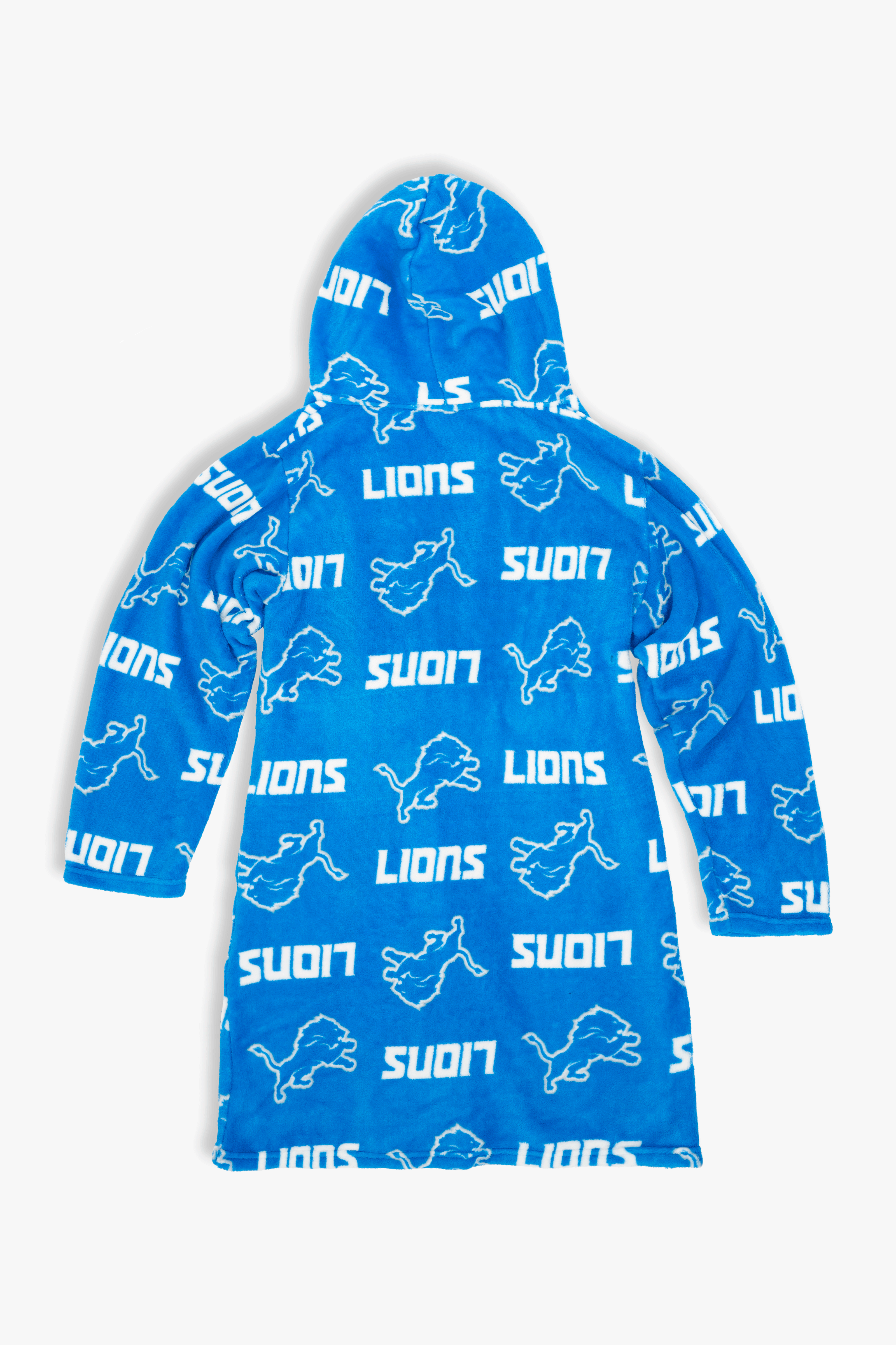 Detroit Lions Youth Fleece Robe, Hooded NFL Kids Bathrobe with Tie Belt and Pockets, Children's Sizes
