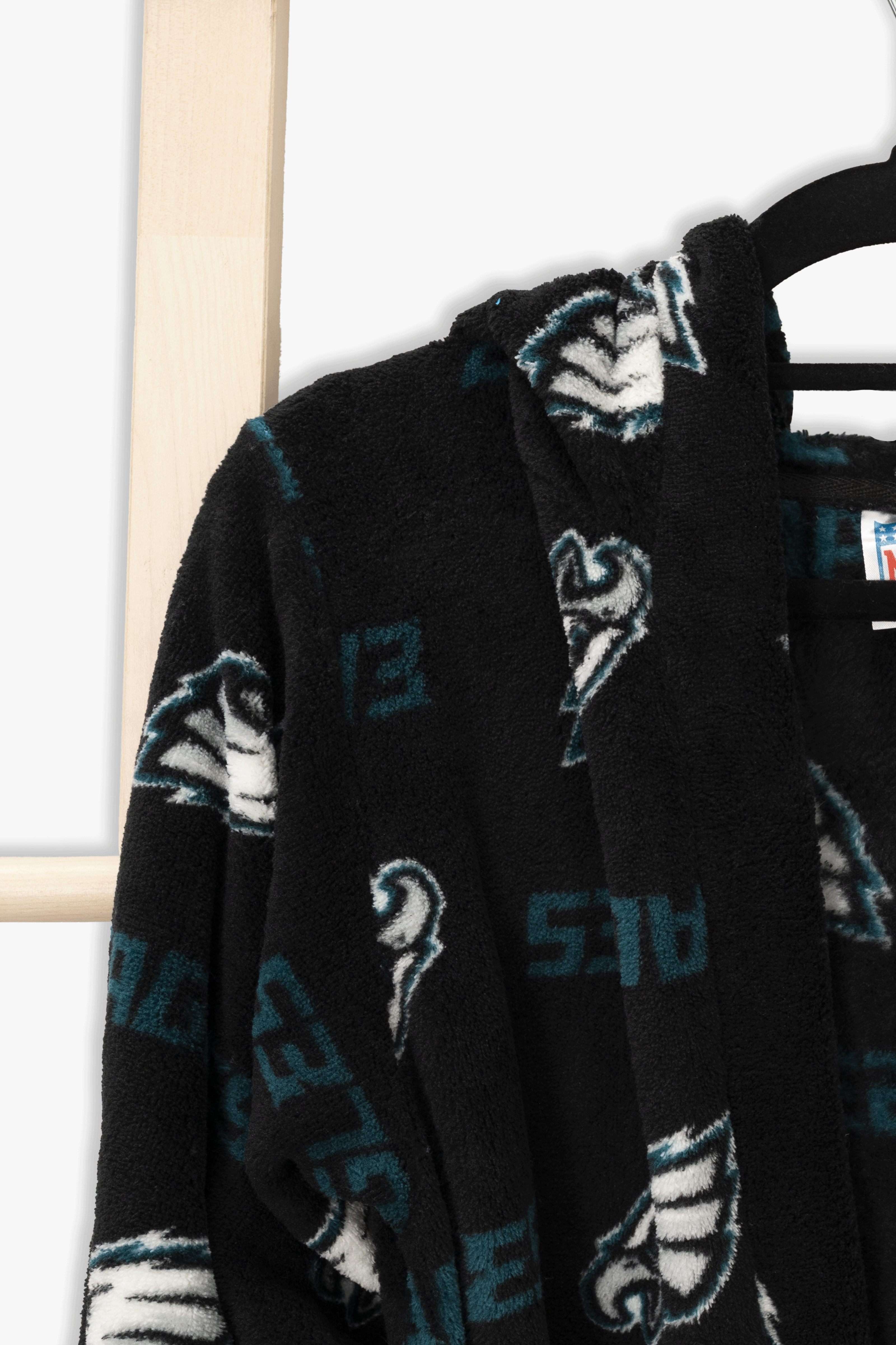 Philadelphia Eagles Youth Fleece Robe, Hooded NFL Kids Bathrobe with Tie Belt and Pockets, Children's Sizes