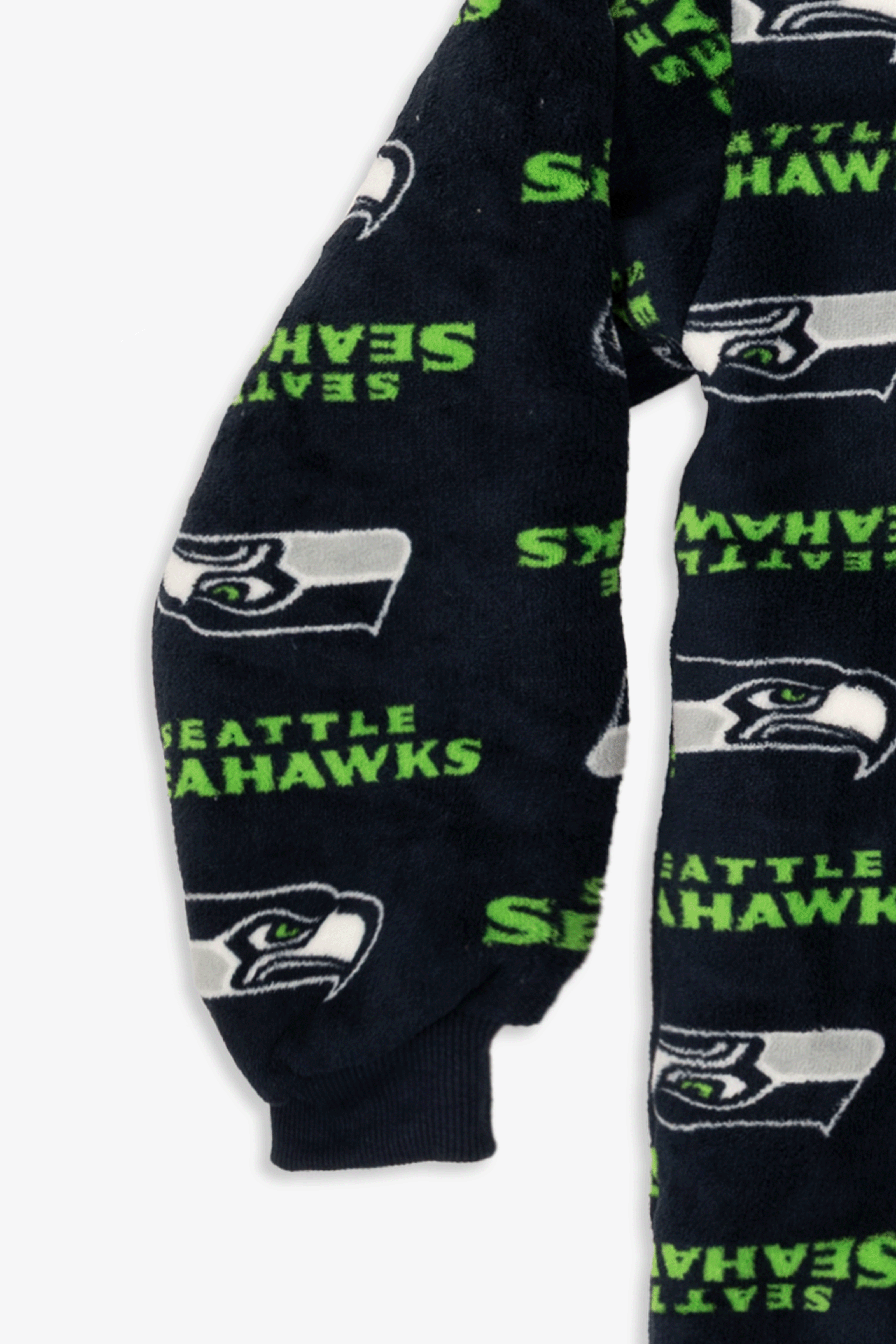 NFL Youth Seattle Seahawks Coral Fleece Blanket Hoodie, Oversized Kids Wearable Blanket, Sherpa Lined, S/M-M/L