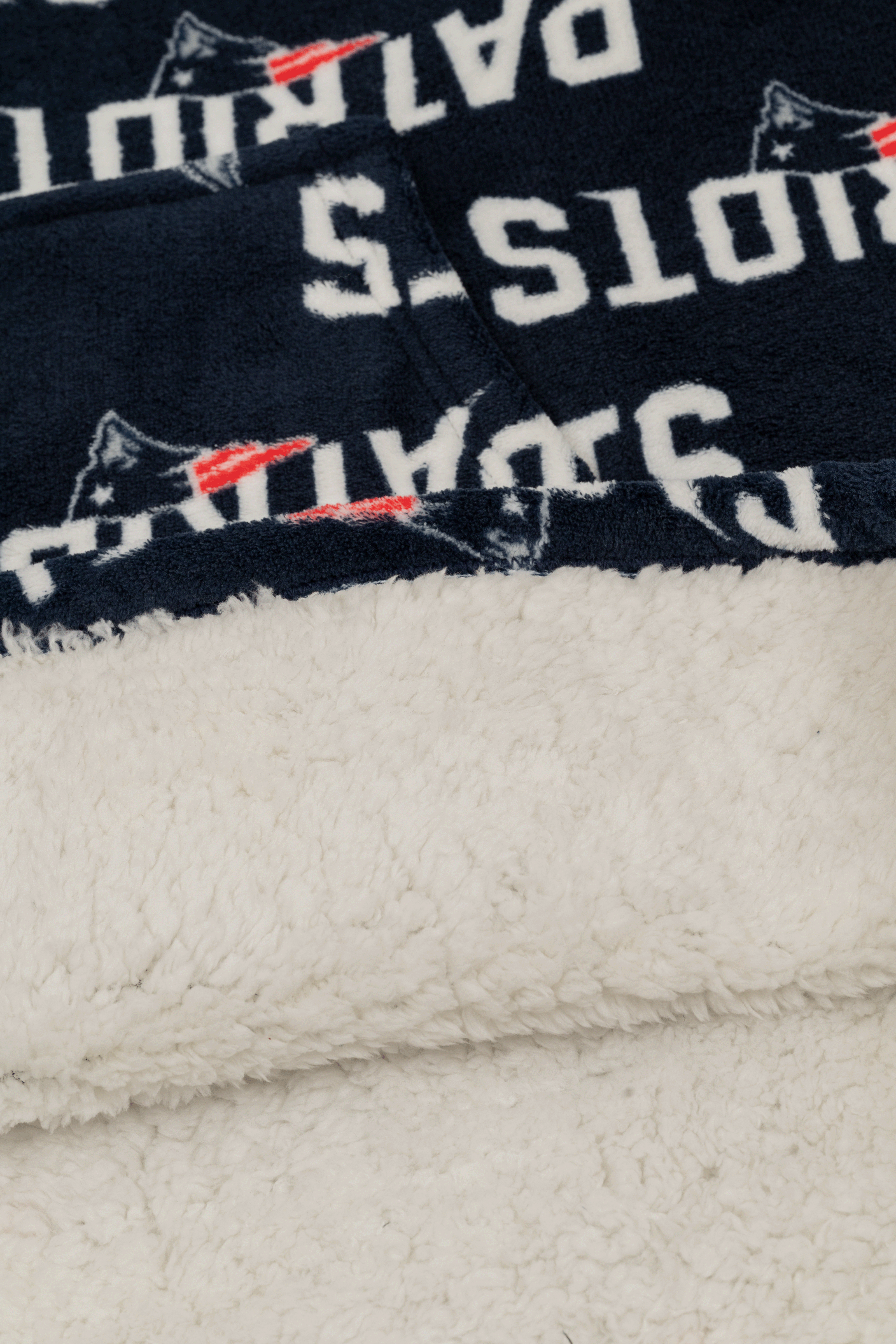 NFL Youth New England Patriots Coral Fleece Blanket Hoodie, Oversized Kids Wearable Blanket, Sherpa Lined, S/M-M/L