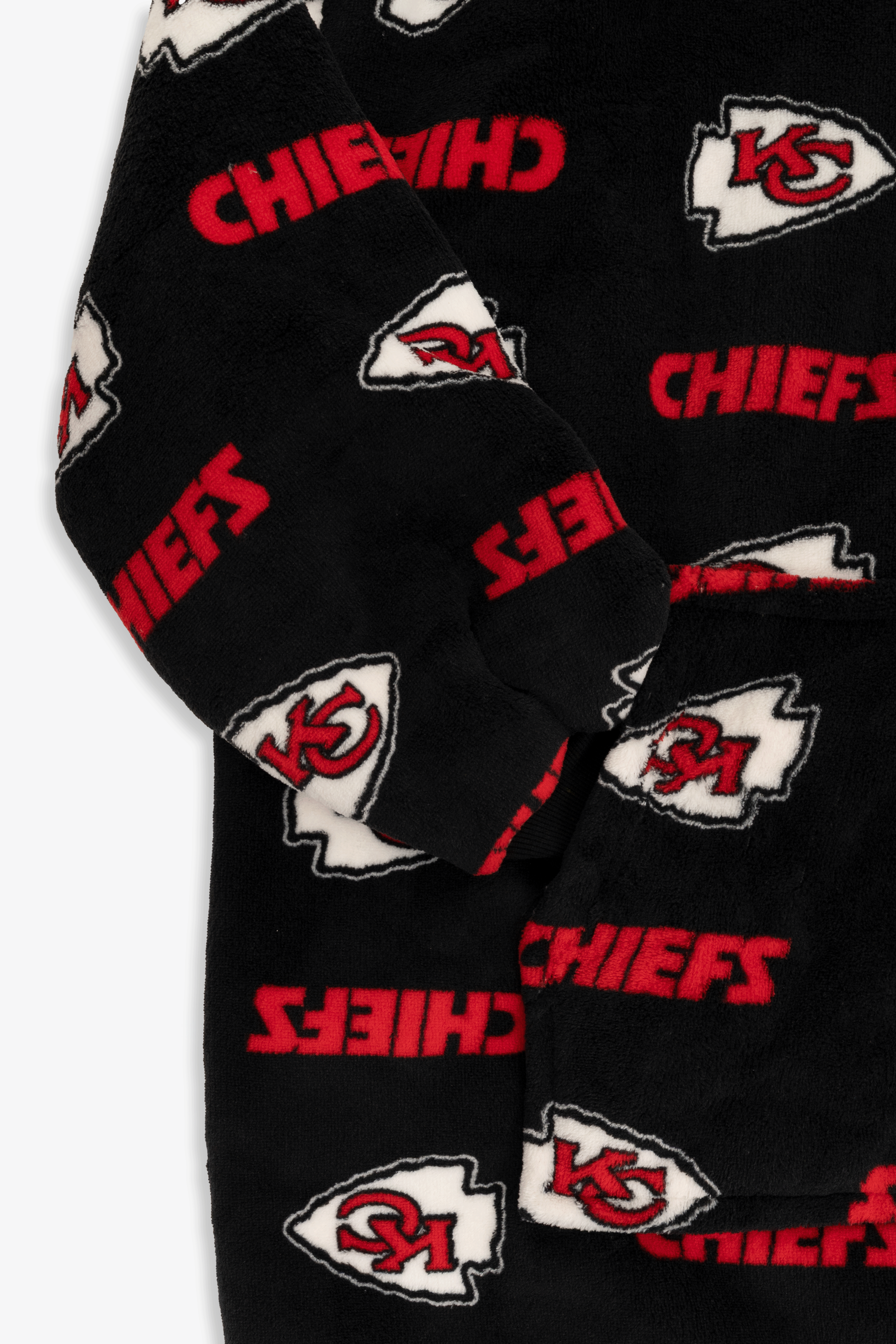 NFL Youth Kansas City Chiefs Coral Fleece Blanket Hoodie, Oversized Kids Wearable Blanket, Sherpa Lined, S/M-M/L