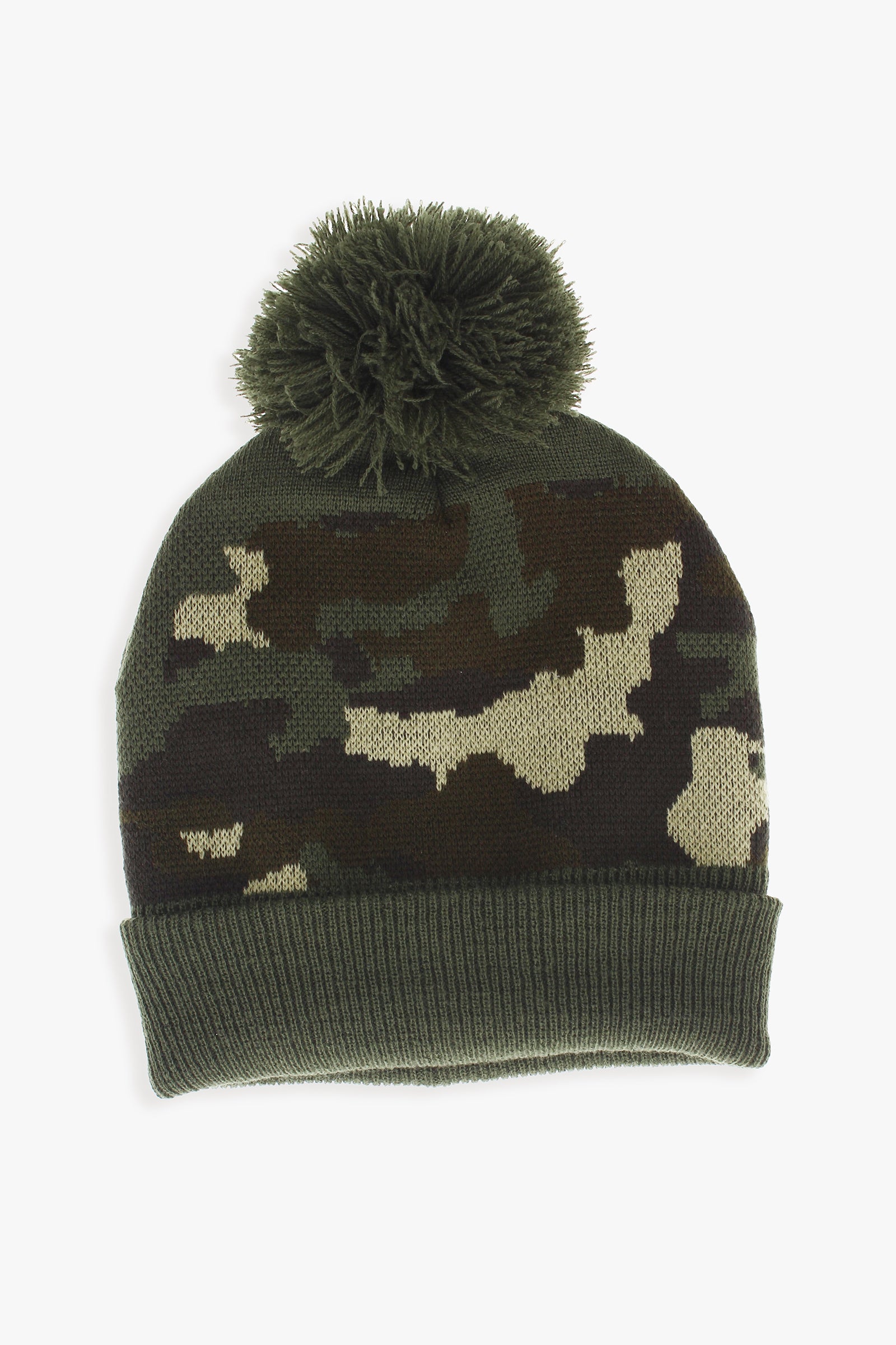 Great Northern Adult Unisex Camouflage Cuff Toque With Yarn Pom