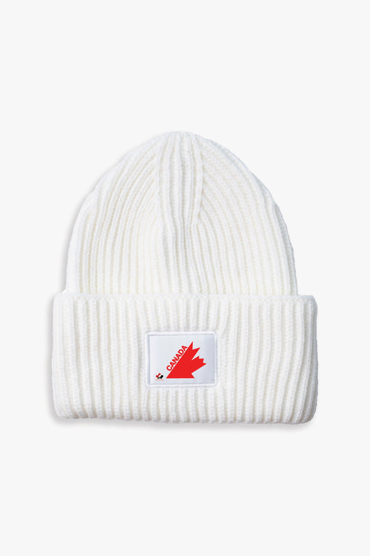 Hockey Canada Adult Oversized Triple Cuff Patch Beanie Toque with Printed 1976/1987 Logo