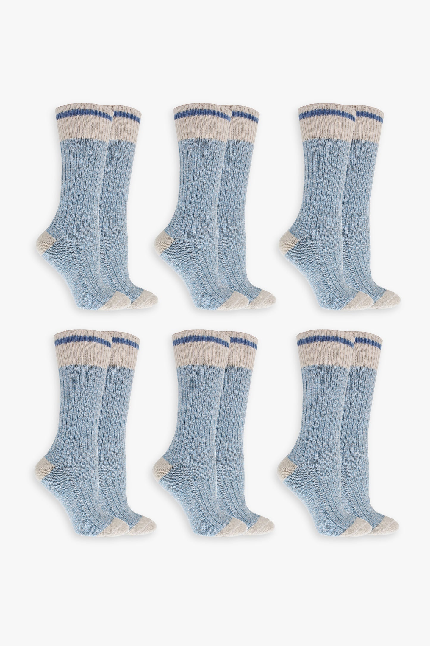 Blue Ladies Multipack Boot Socks
