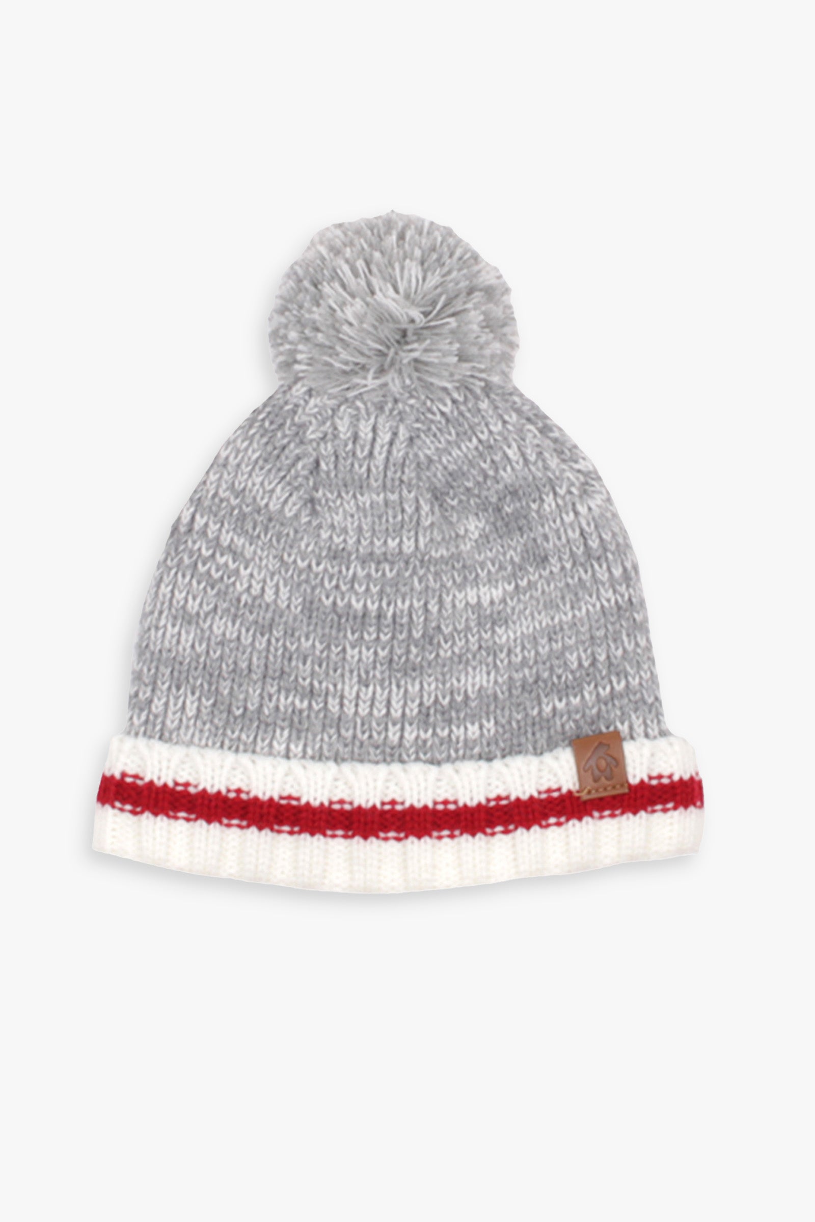 Snugabye Baby Unisex Grey Rib Knit Pom-Pom Winter Toque Hat