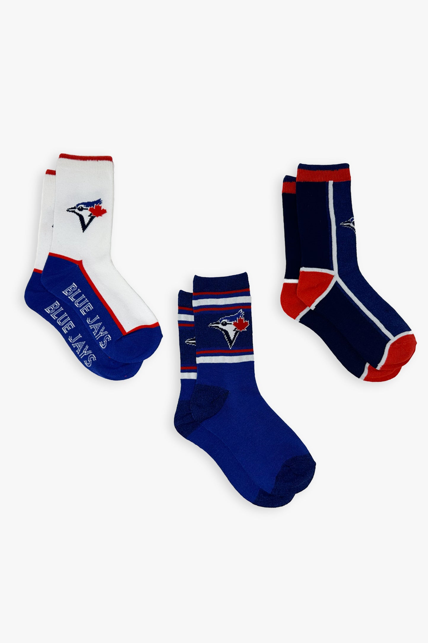 Gertex MLB Toronto Blue Jays Youth Boys 3-Pack Crew Socks