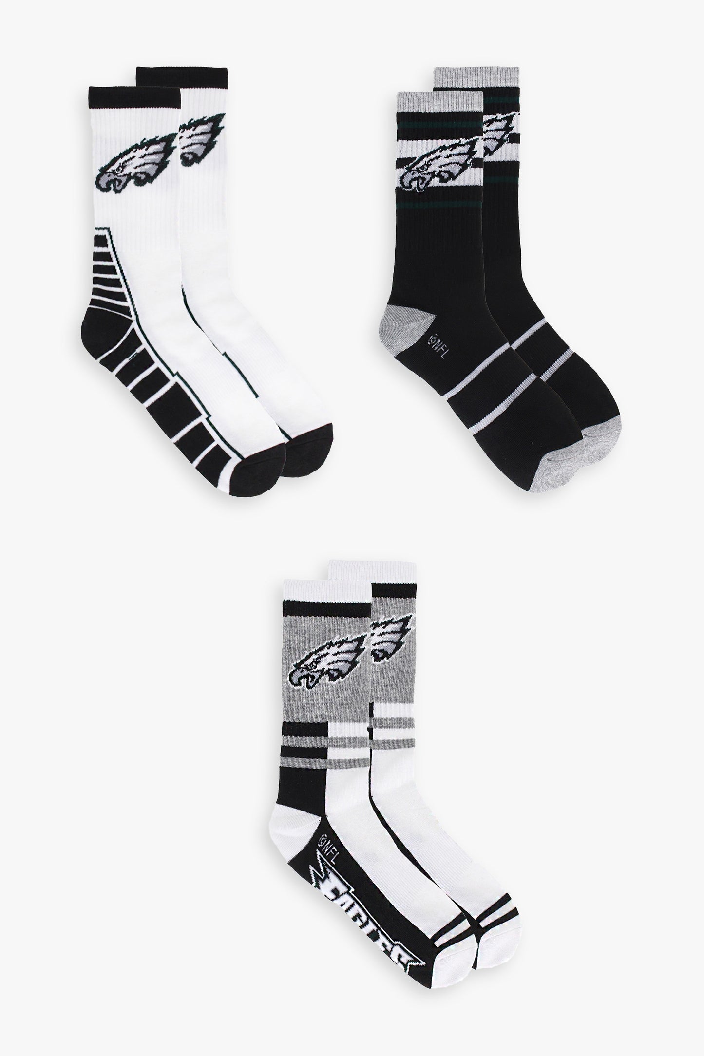 NFL Men's 3-Pack Sport Crew Socks
