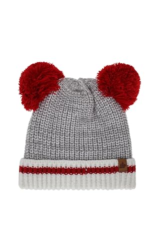 Great Northern Toddler Cuff Hat With Double Pom Red 4-6