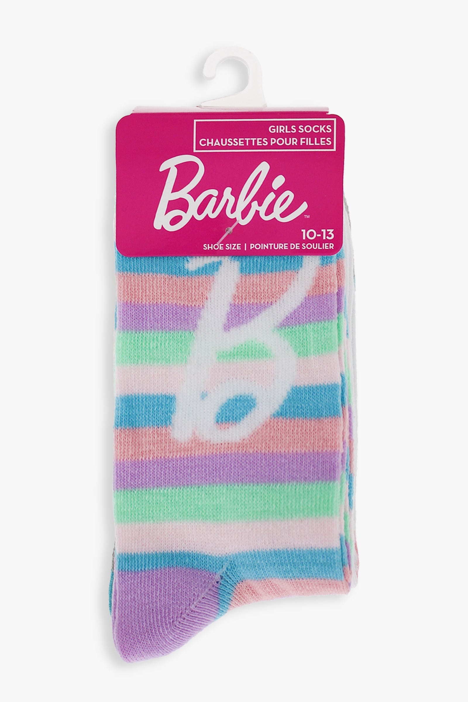 Gertex Barbie Youth Girls 3-Pack Graphic Crew Socks