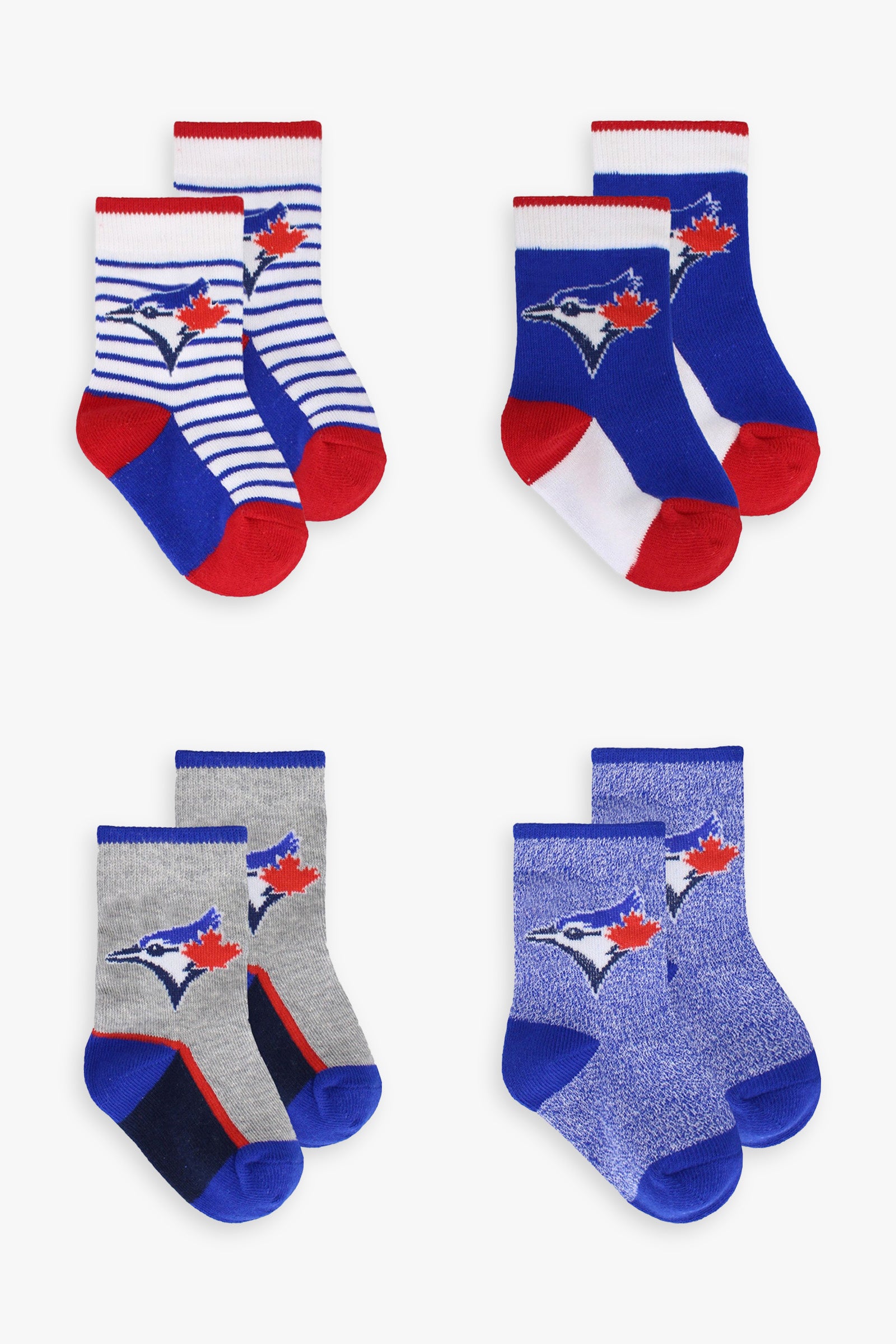 Gertex MLB Toronto Blue Jays Toddler 4-Pack Crew Socks