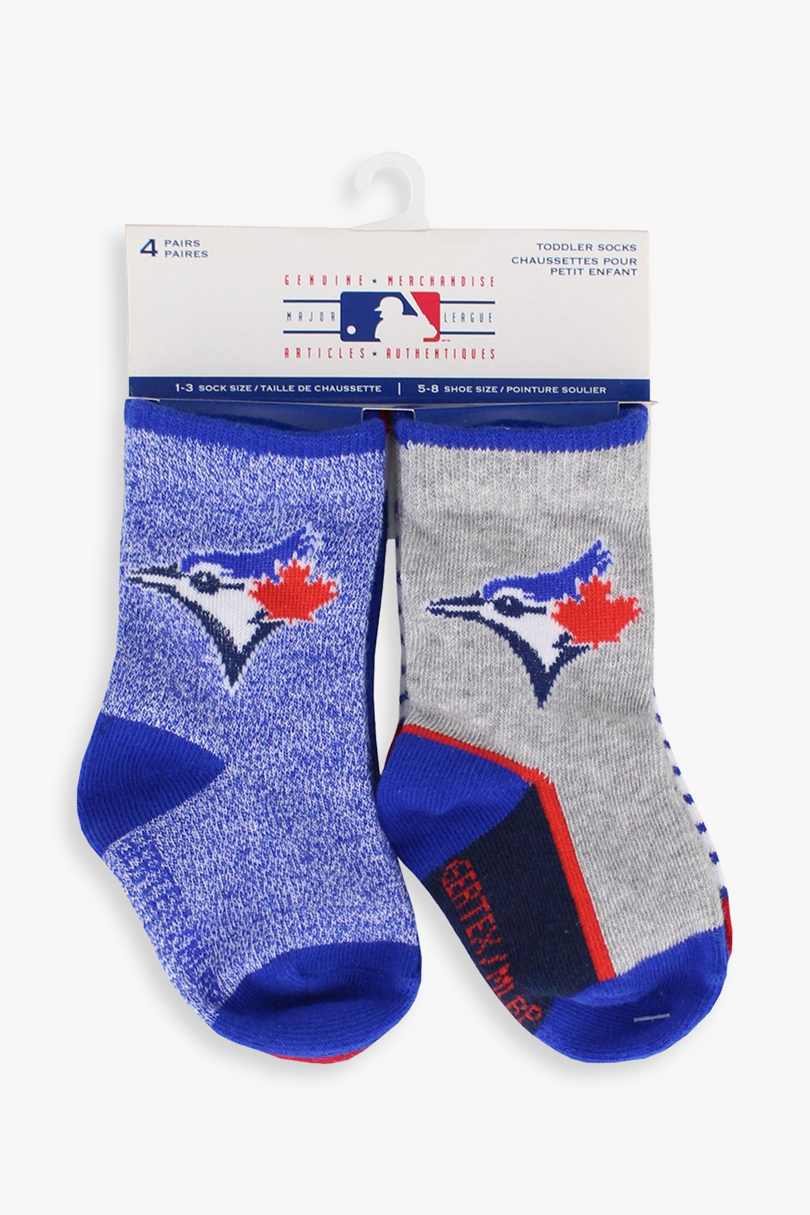 Gertex MLB Toronto Blue Jays Toddler 4-Pack Crew Socks