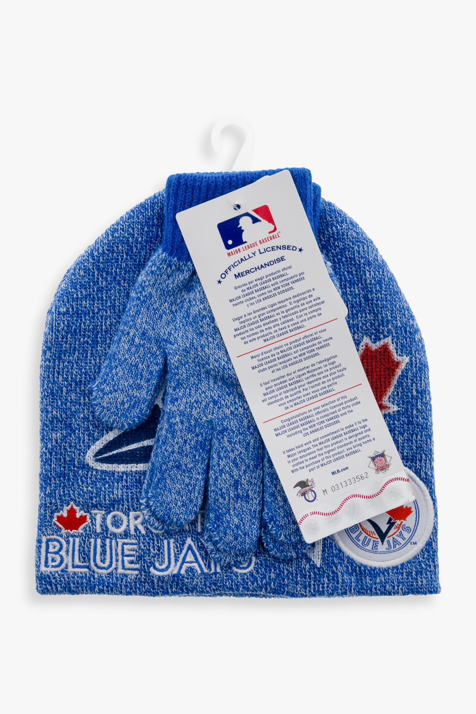 Gertex Toronto Blue Jays Youth Boys Winter Hat and Glove Set