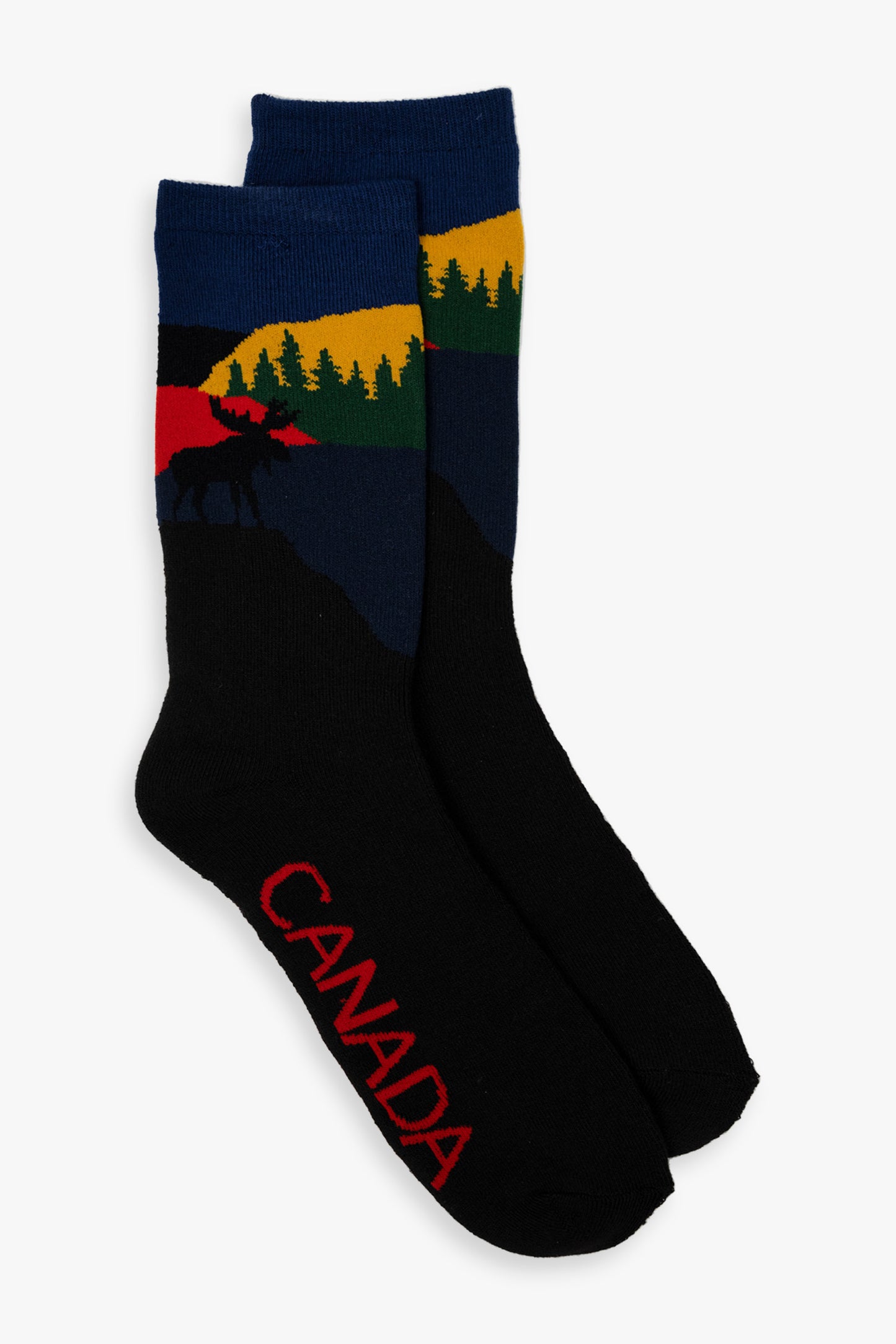 Great Northern Canada Landscape Men's Full Terry Crew Socks