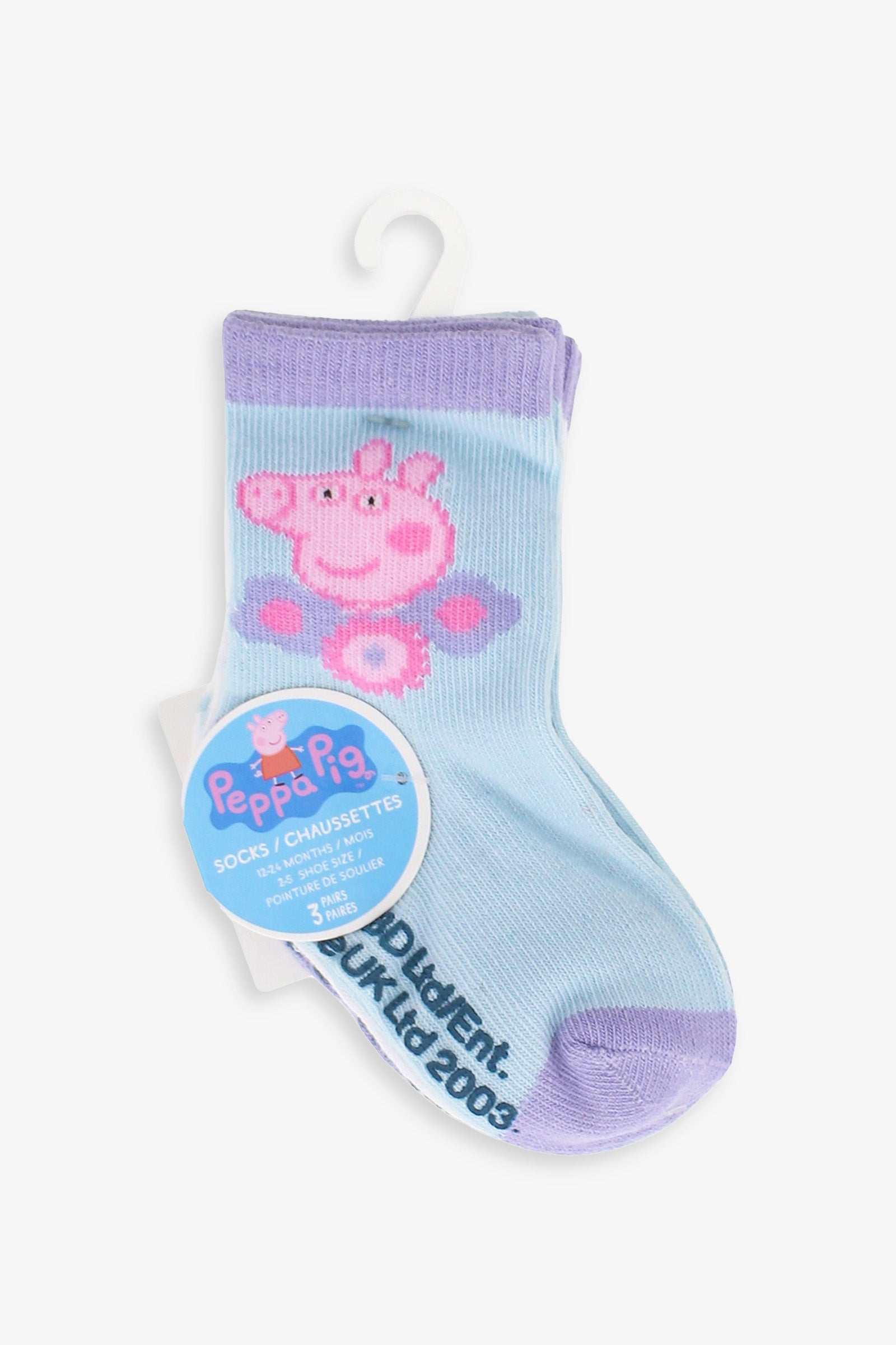 Gertex Peppa Pig 3 Pack Infant Crew Socks | 12-24 Months