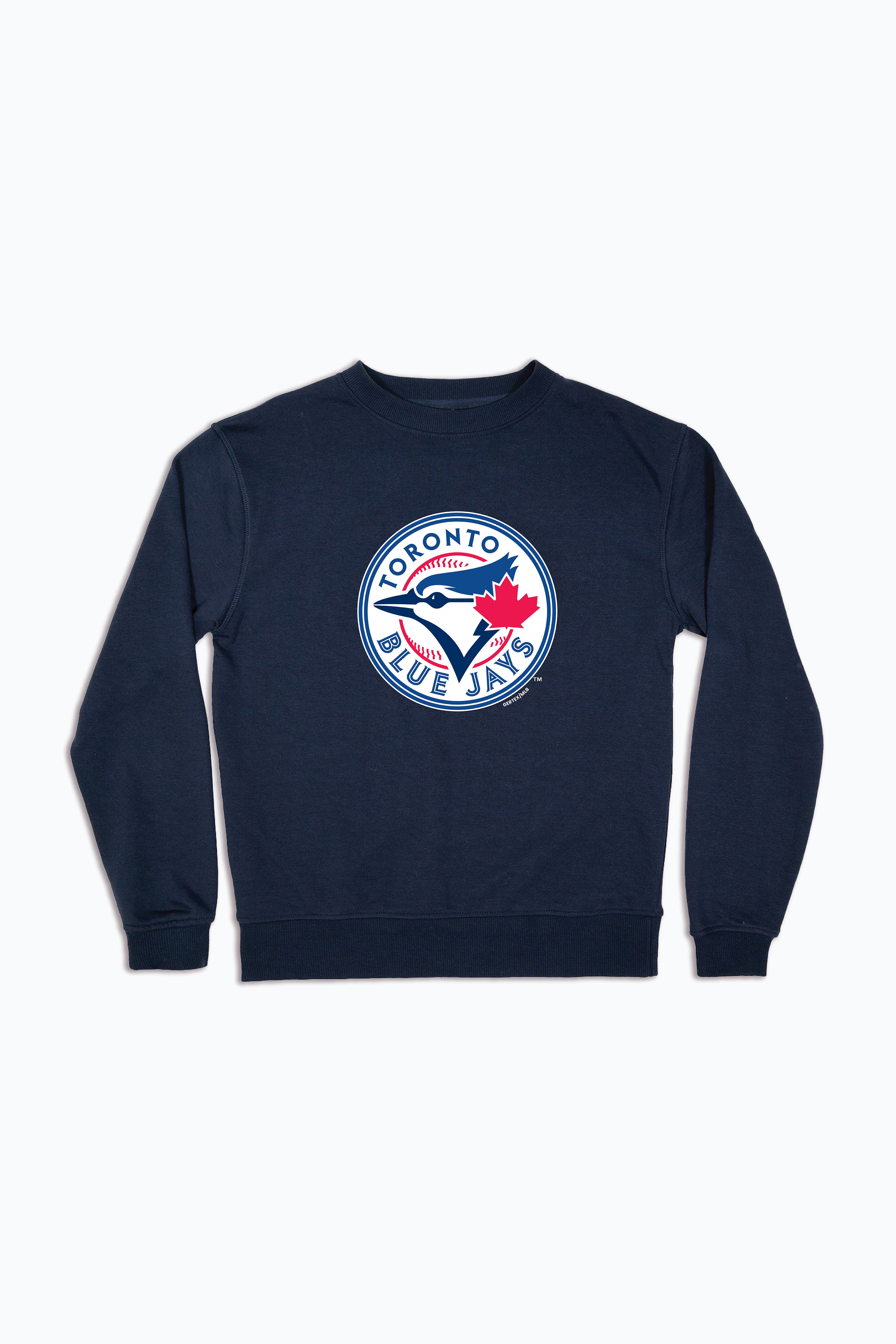 MLB Toronto Blue Jays Logo Crewneck Sweatshirt for Adult Men & Women | Unisex Navy Fleece Pullover