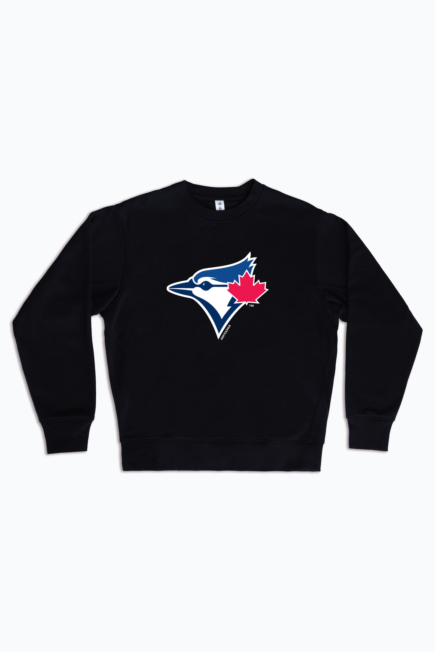 MLB Toronto Blue Jays Logo Crewneck Sweatshirt for Adult Men & Women | Unisex Black Fleece Pullover