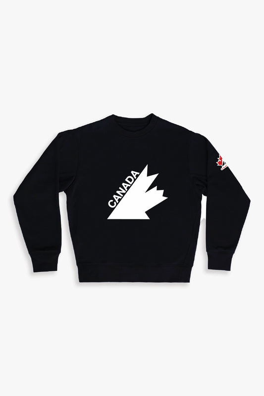 Official Hockey Canada Adult Unisex Black Crewneck Sweatshirt with 1976/1987 Logo