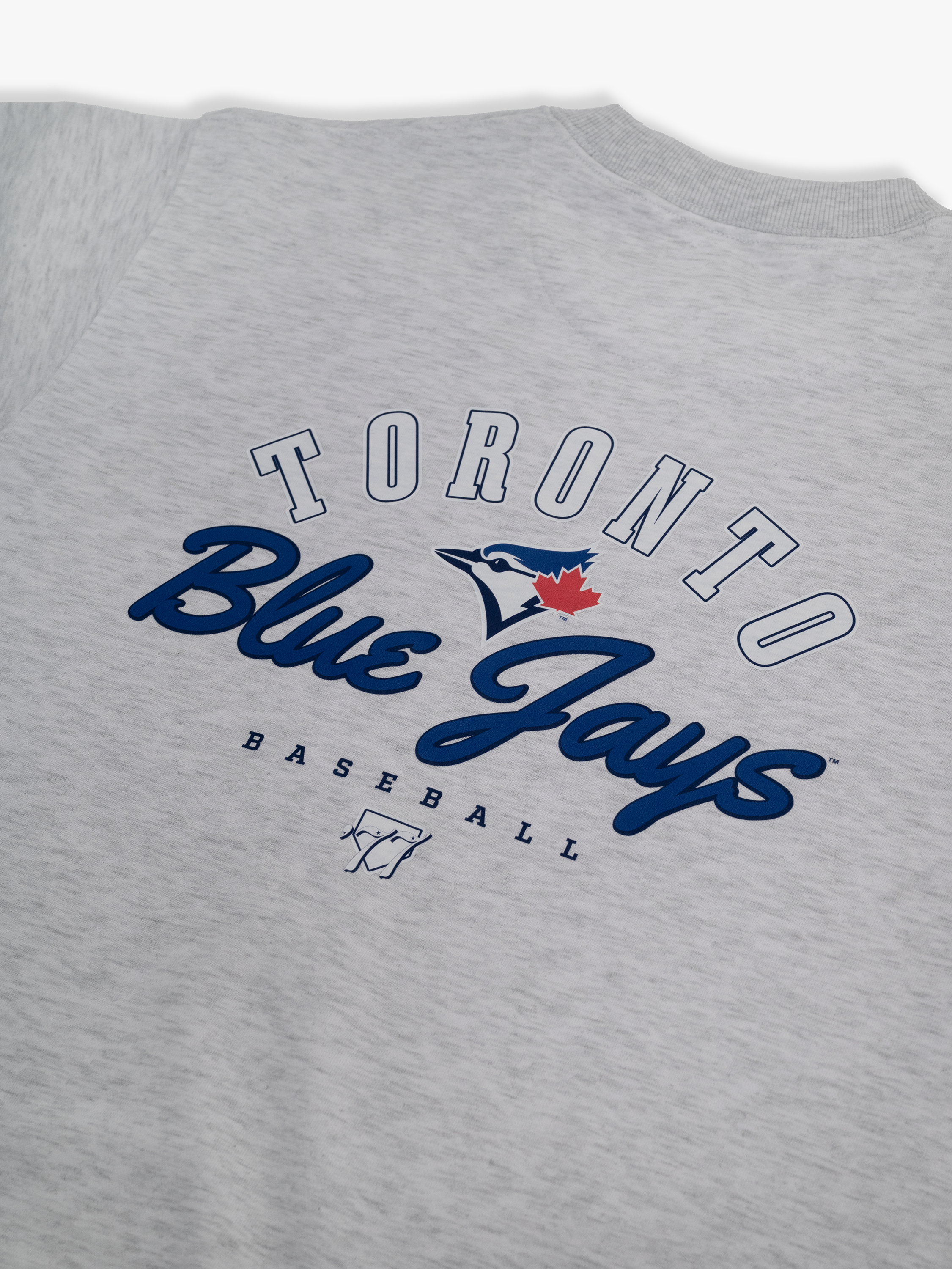 Family Collection Toronto Blue Jays Crewneck Sweatshirt for Adults, Heather Grey French Terry Unisex