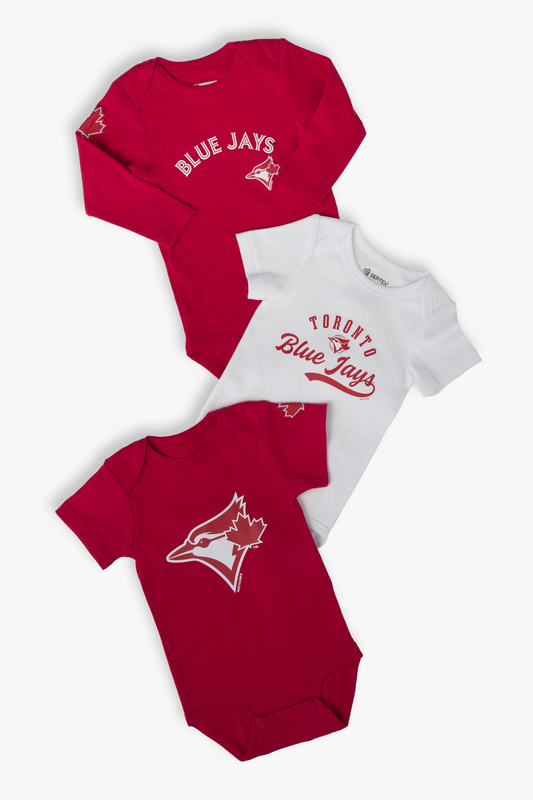 Canada Day Baby Bodysuit 3-Pack, MLB Toronto Blue Jays – Organic Cotton, 0-24M