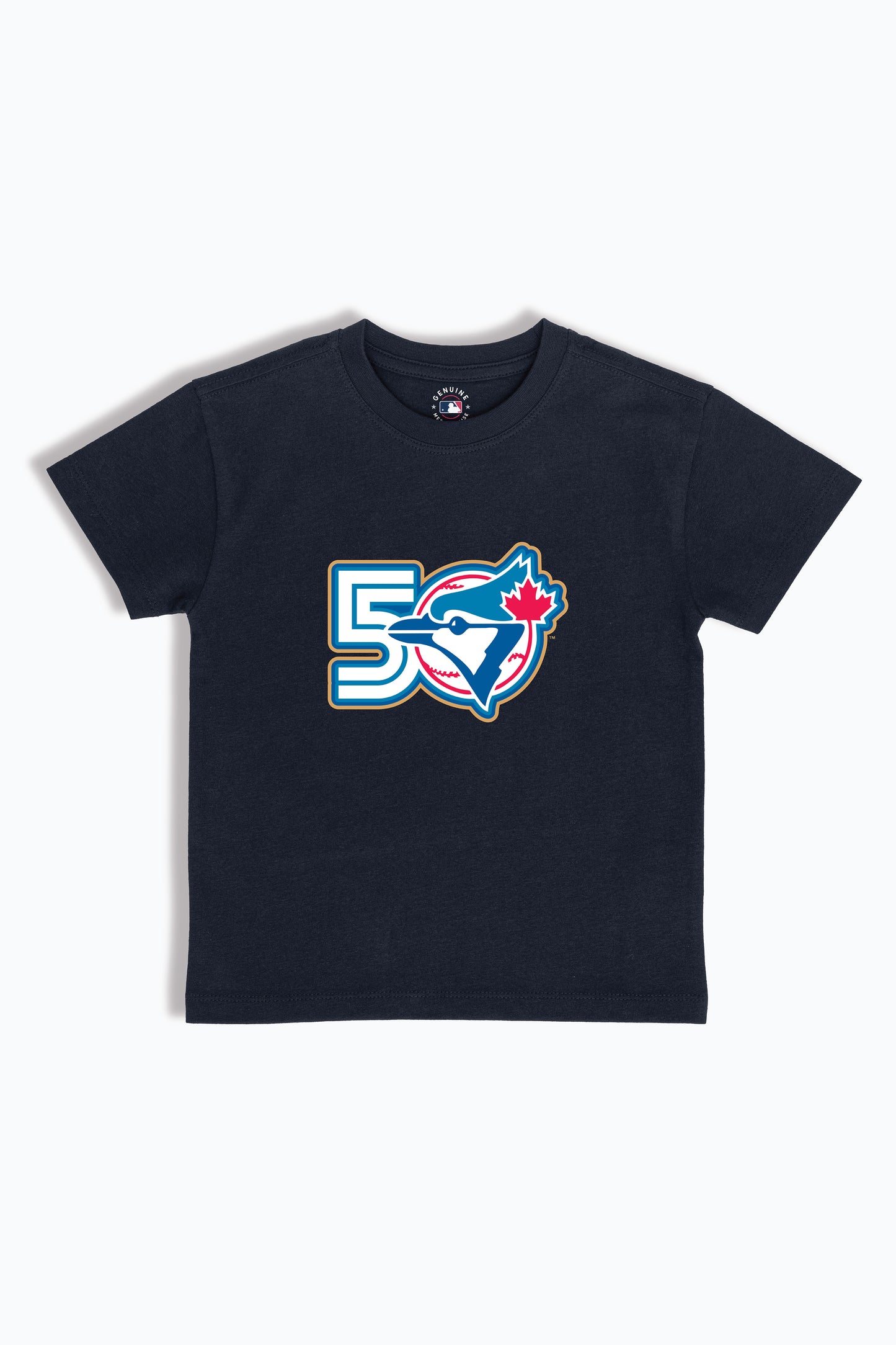 50th Anniversary Toronto Blue Jays Baby/Toddler T-Shirt, Soft Cloud Wash Combed Cotton, 6M-4T