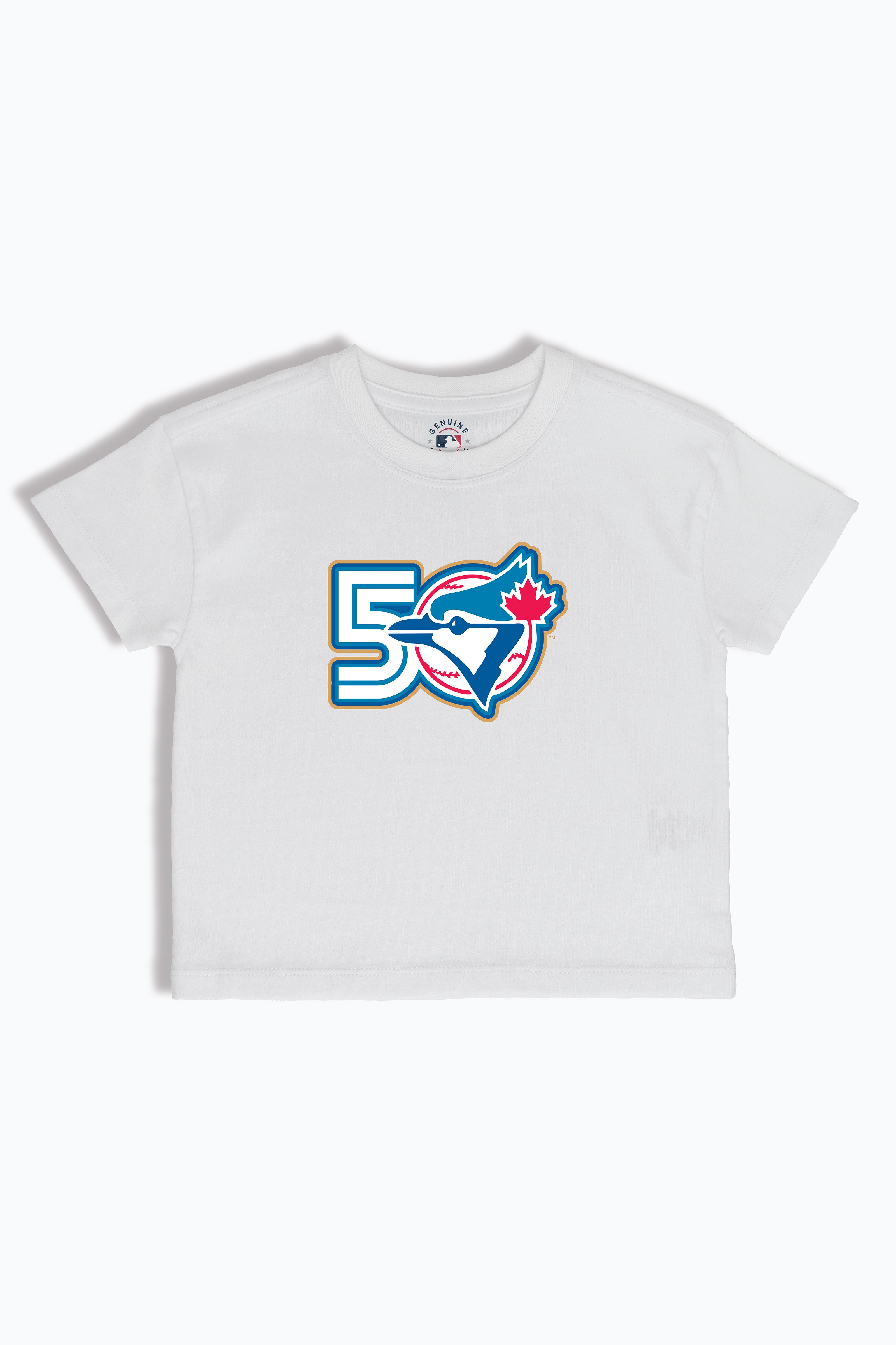 Blue Jays Kids T-Shirt MLB 50th Anniversary Toronto Blue Jays Youth Tee, Soft Combed Cotton, Boys & Girls S-XL