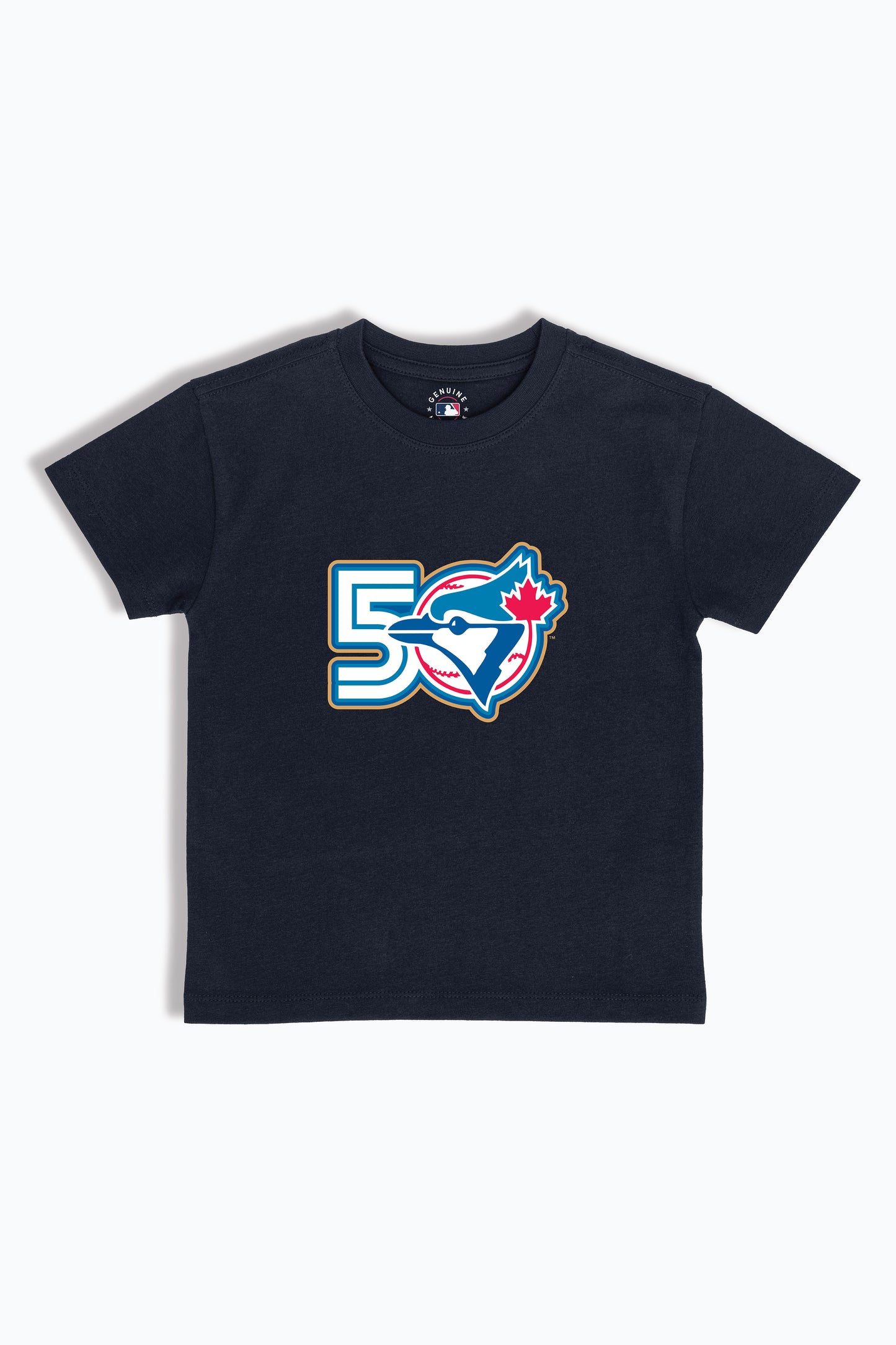 Blue Jays Kids T-Shirt MLB 50th Anniversary Toronto Blue Jays Youth Tee, Soft Combed Cotton, Boys & Girls S-XL