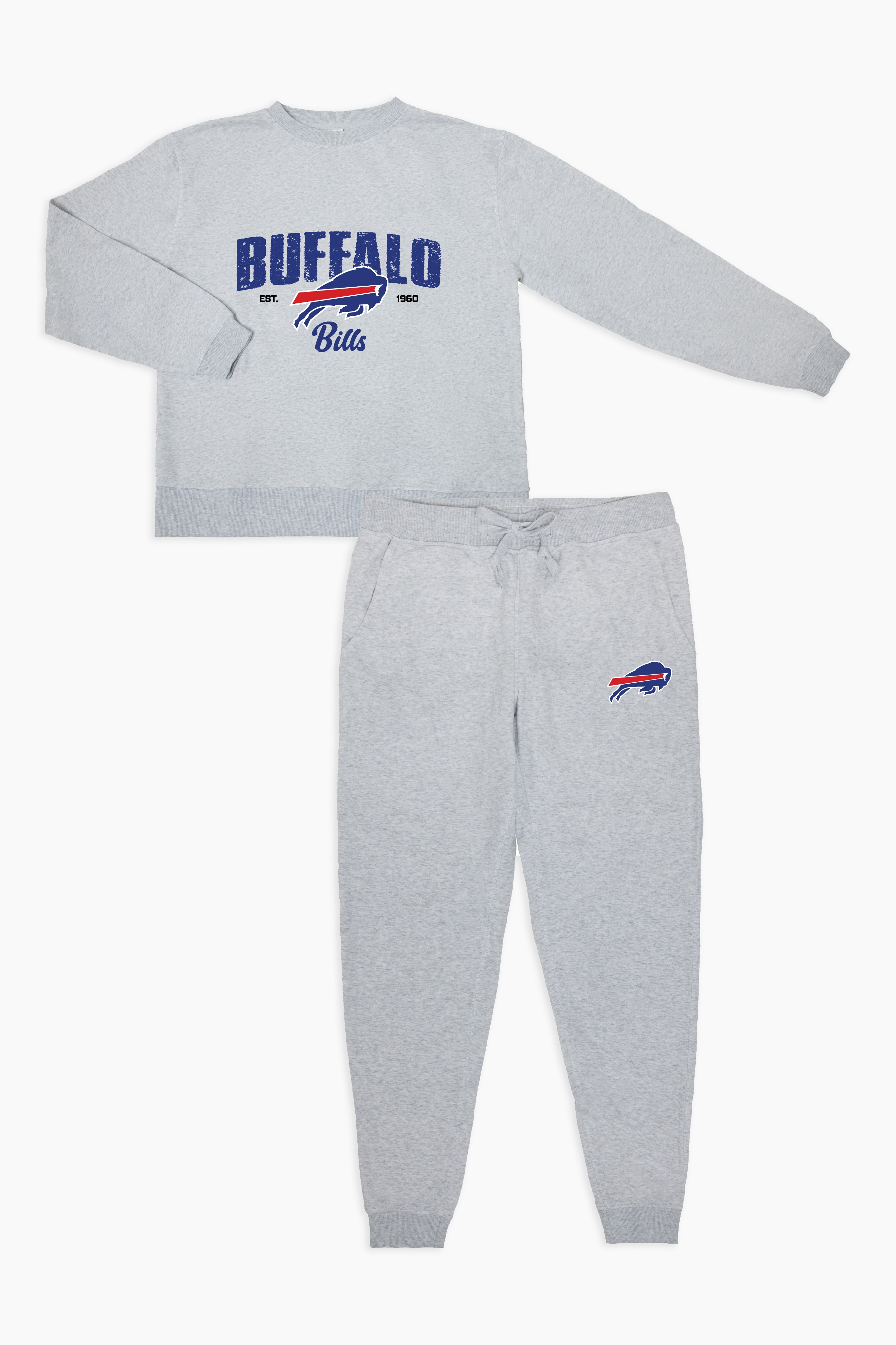 NFL Buffalo Bills Grey French Terry PJ Lounge Set