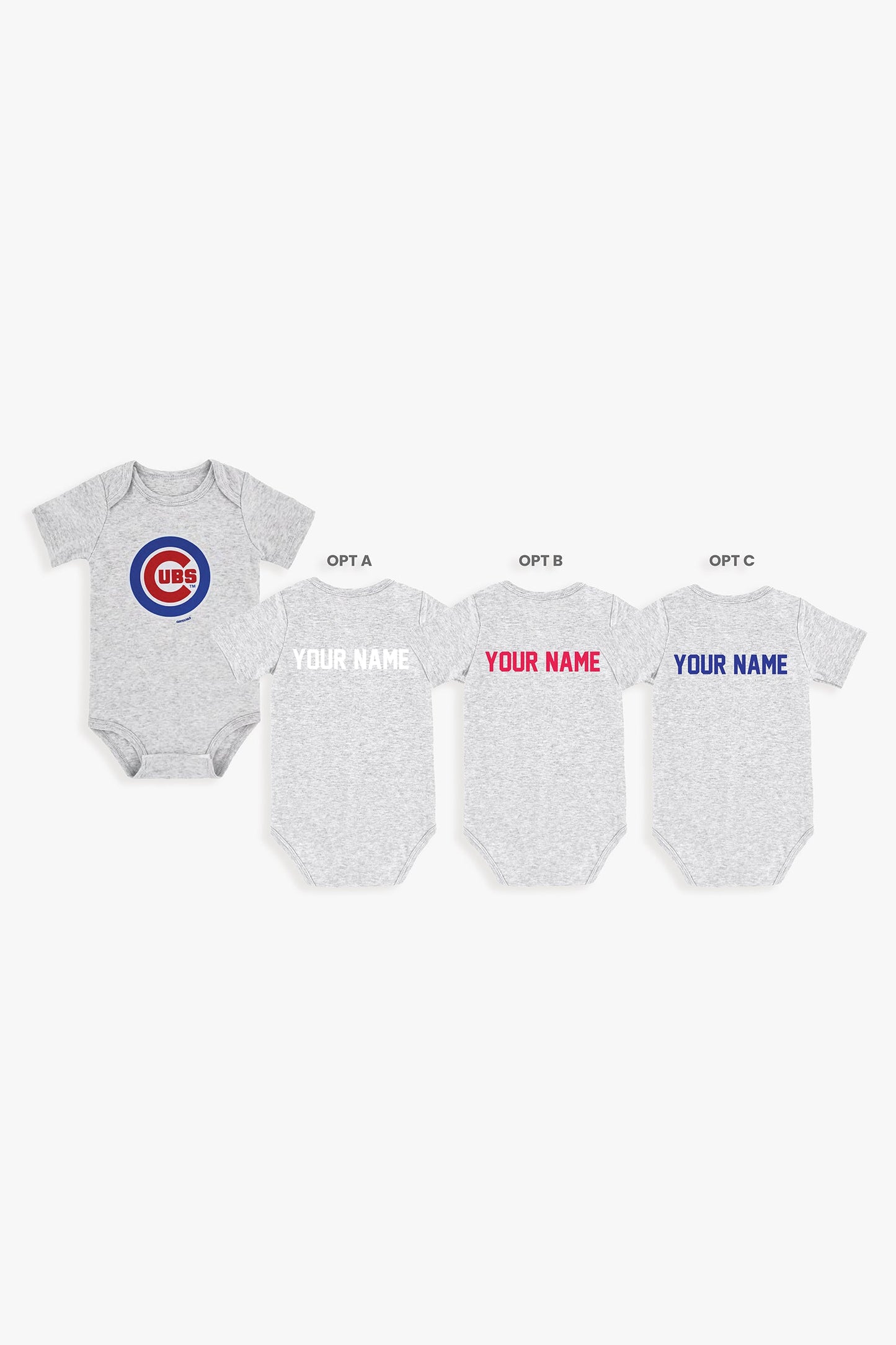 Gertex Customizable MLB Baby Onesie Bodysuit in Grey (9-12 Months)