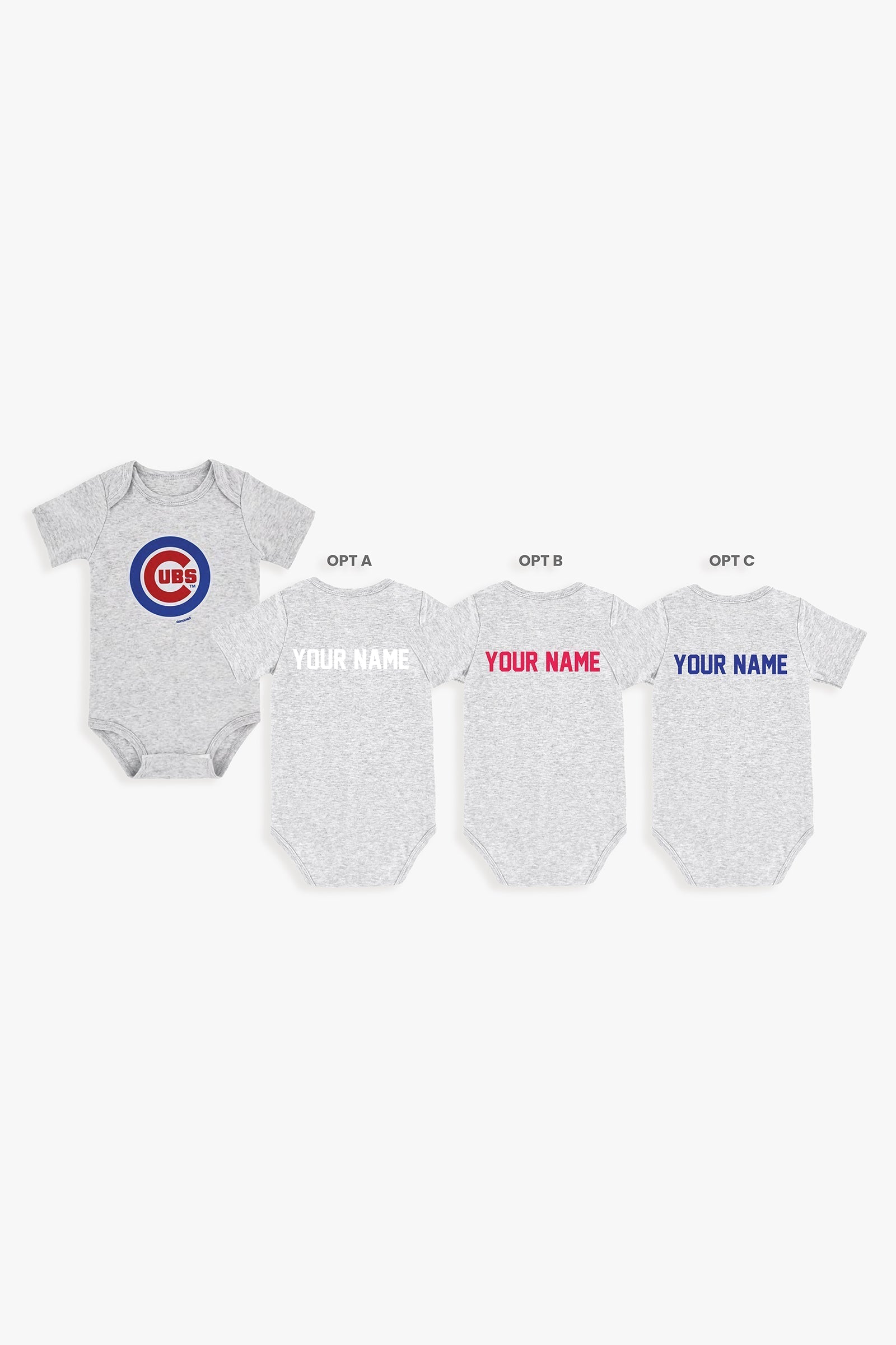 Gertex Customizable MLB Baby Onesie Bodysuit in Grey (18-24 Months)