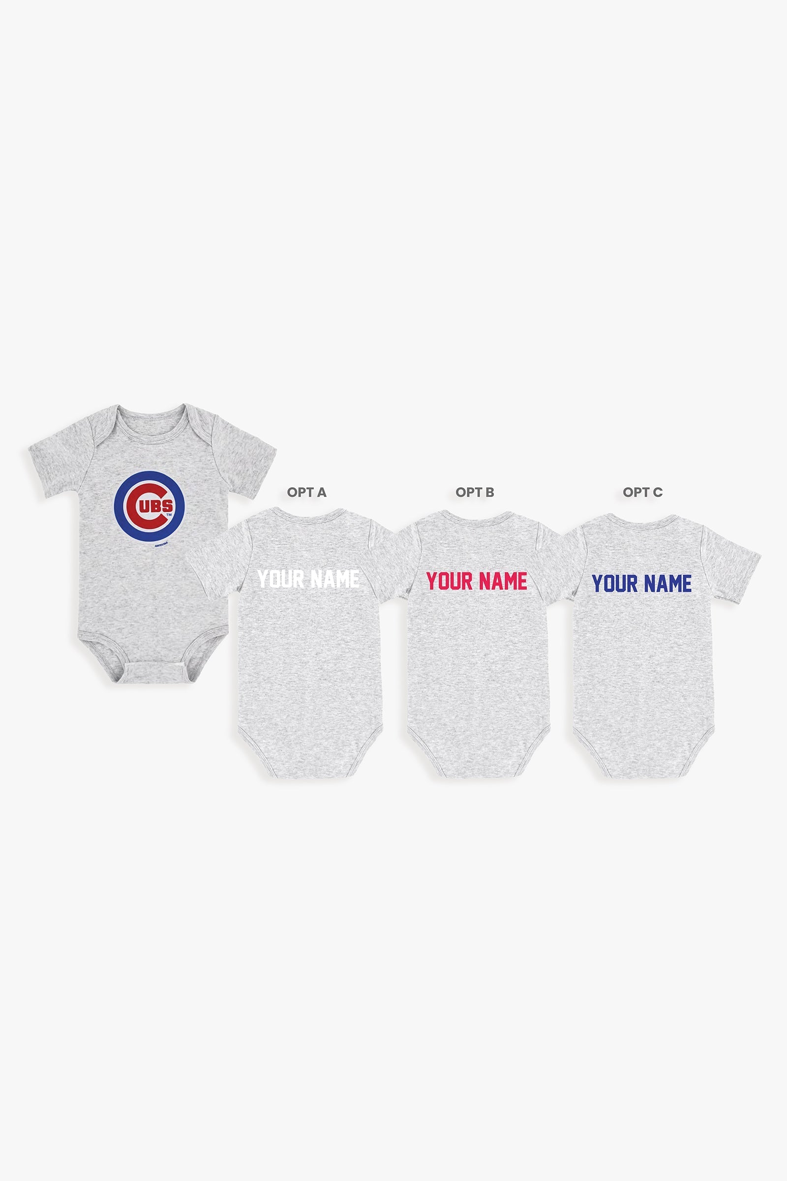 Gertex Customizable MLB Baby Onesie Bodysuit in Grey (12-18 Months)