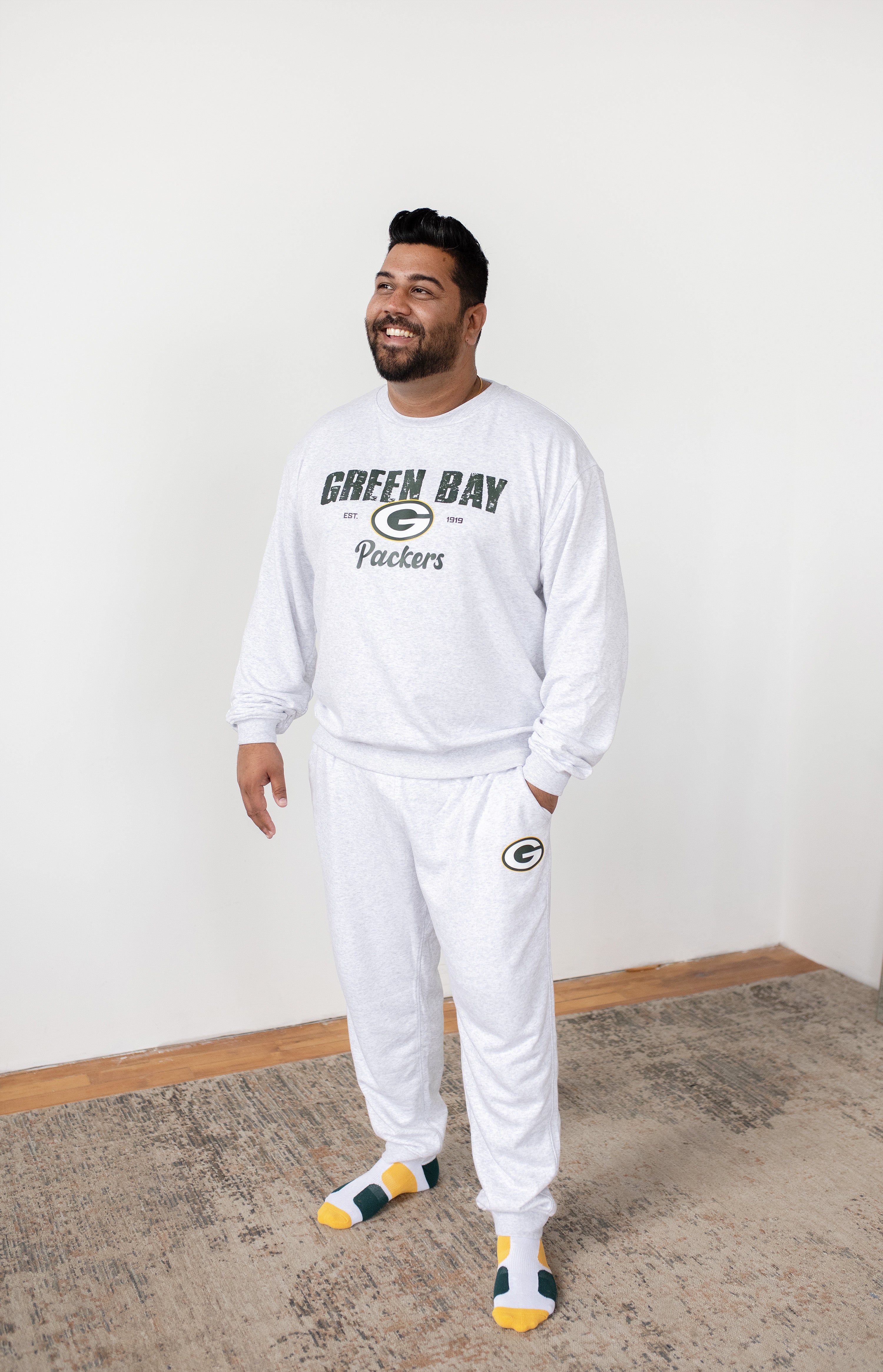 NFL Green Bay Packers Grey French Terry PJ Lounge Set