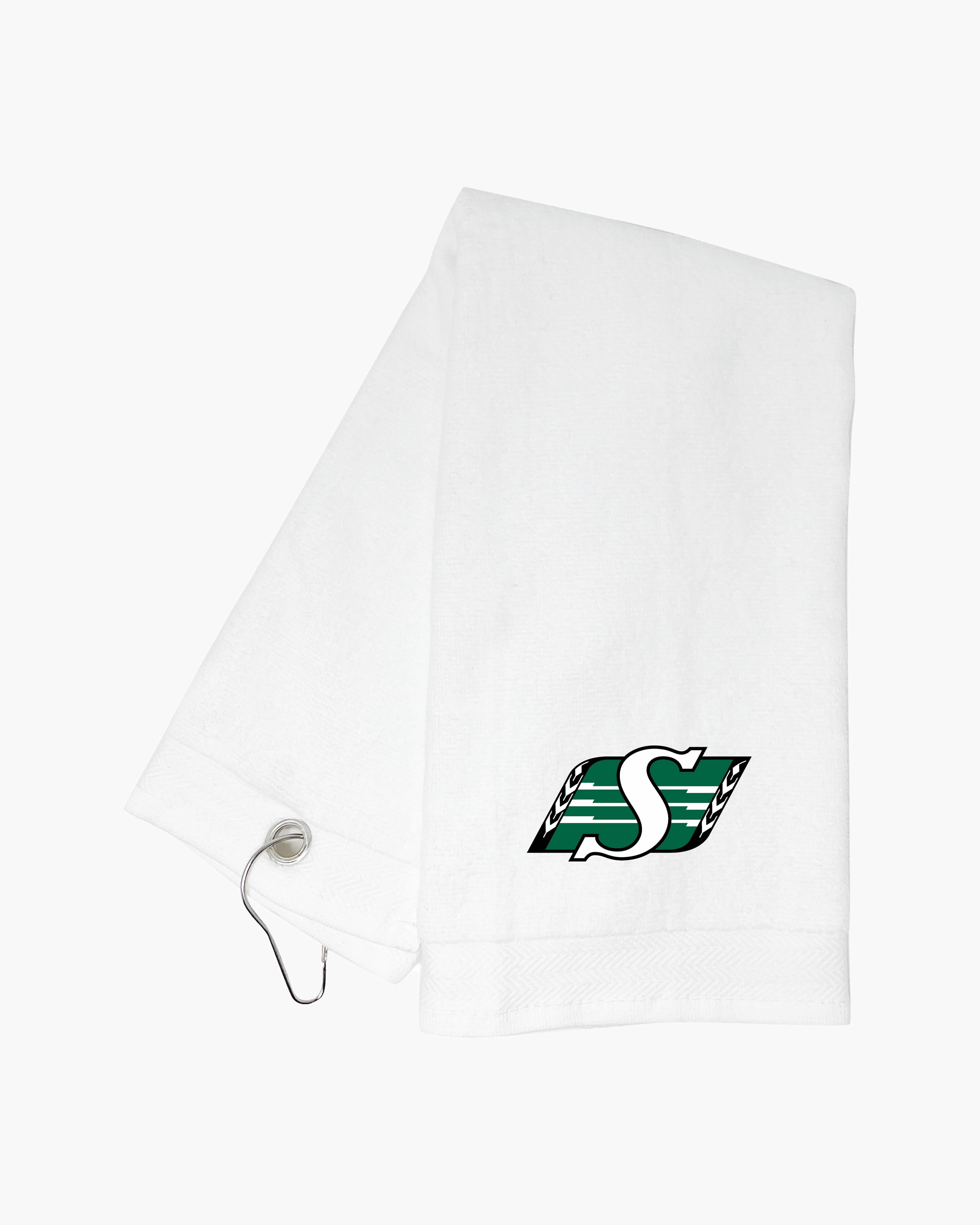 CFL White Tri-Fold Golf Towel with Clip