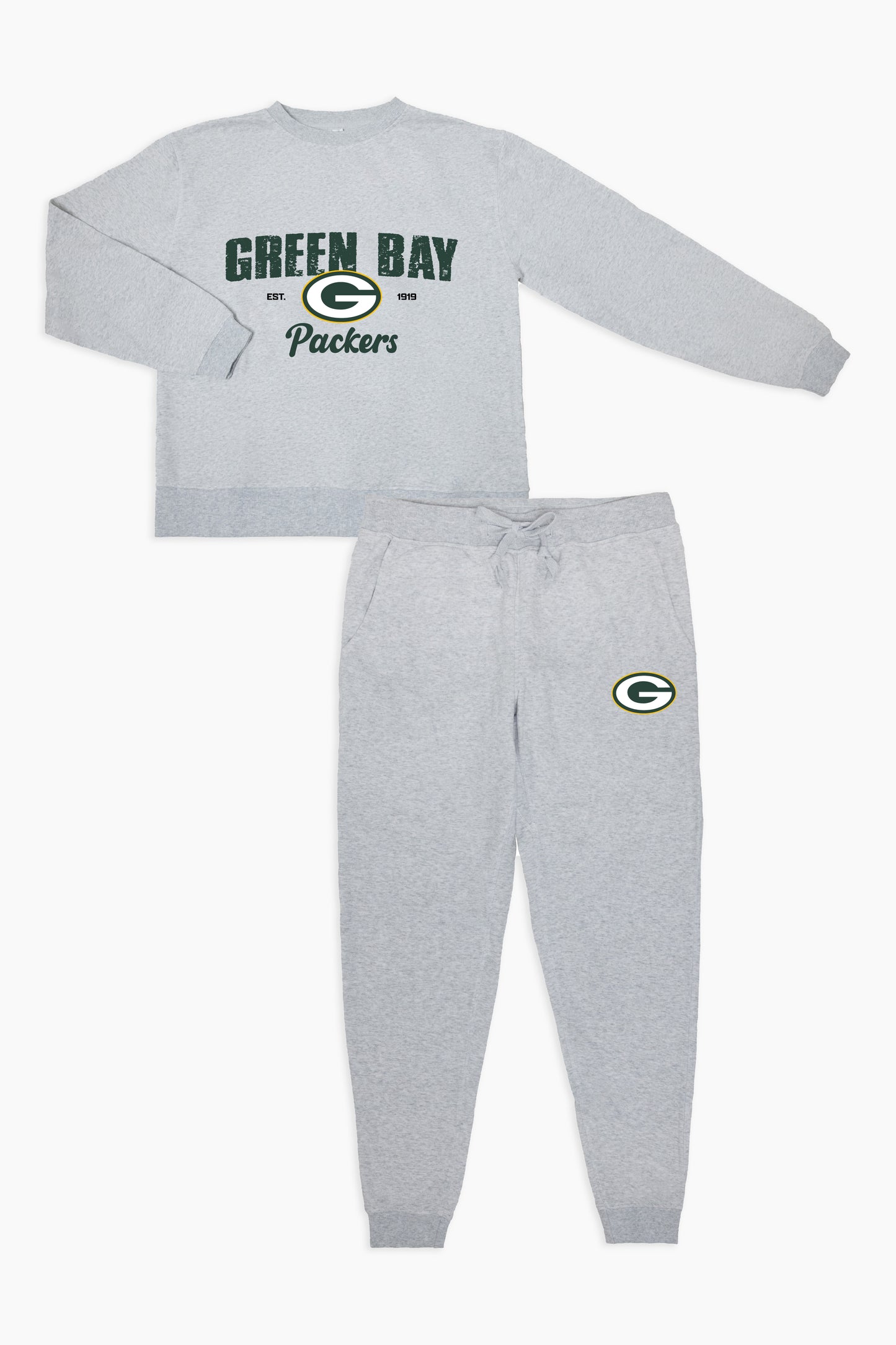 NFL Green Bay Packers Grey French Terry PJ Lounge Set